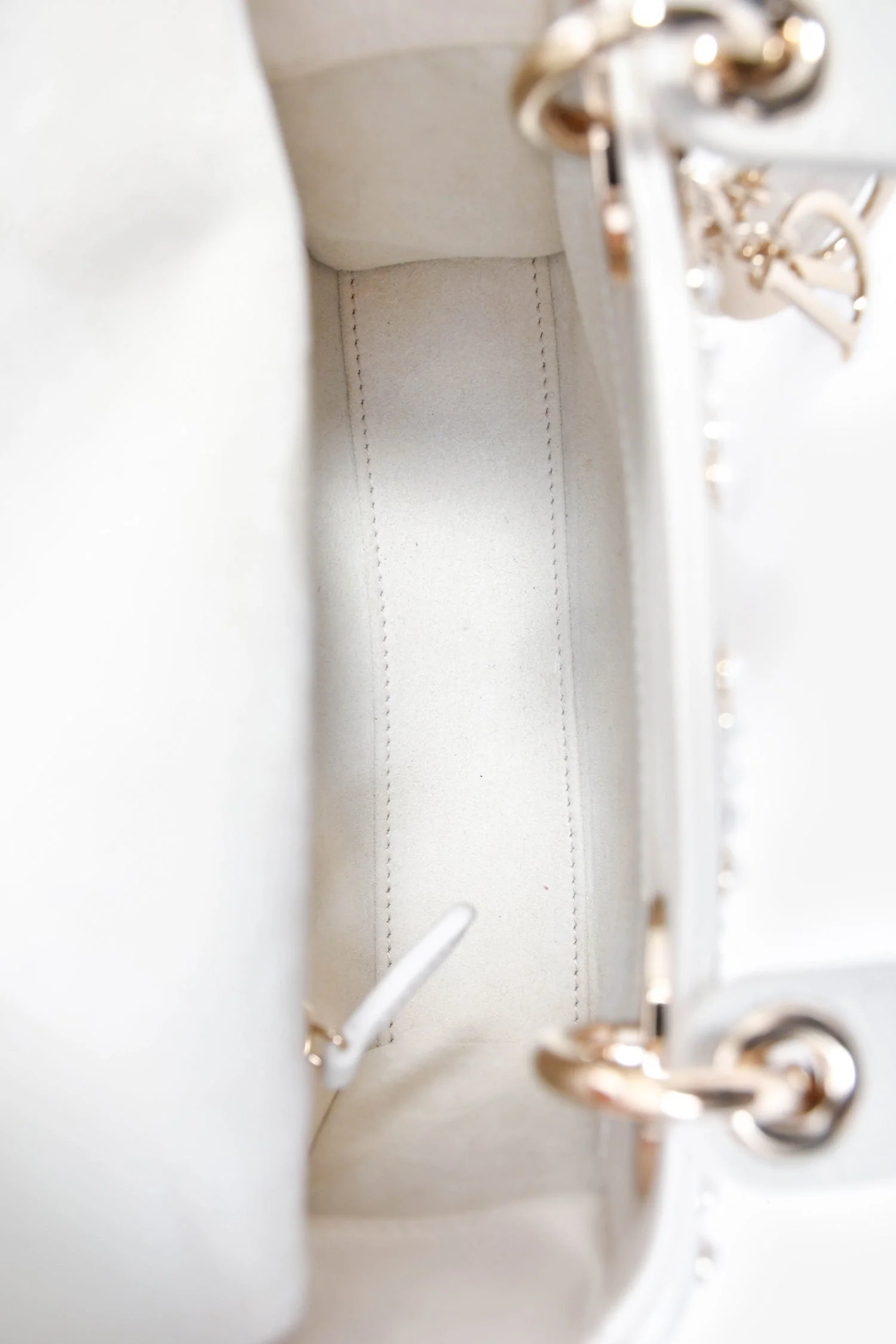 Christian Dior 2023 White Leather Pearl Mini Lady Dior - Image 6