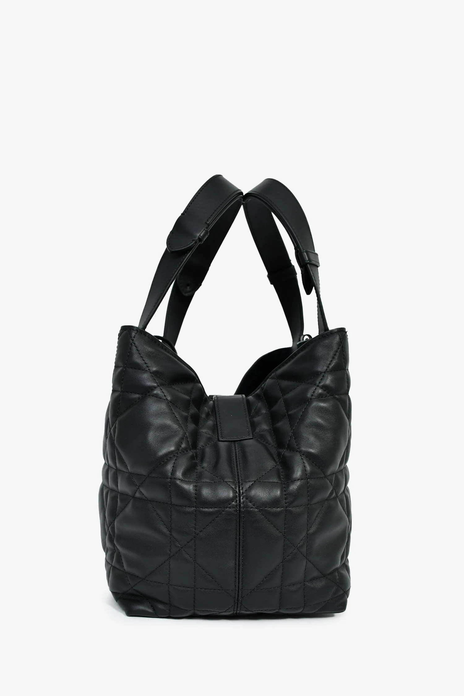 Christian Dior 2024 Black Cannage Lambskin Leather Medium 'Toujours' Bag - Image 4