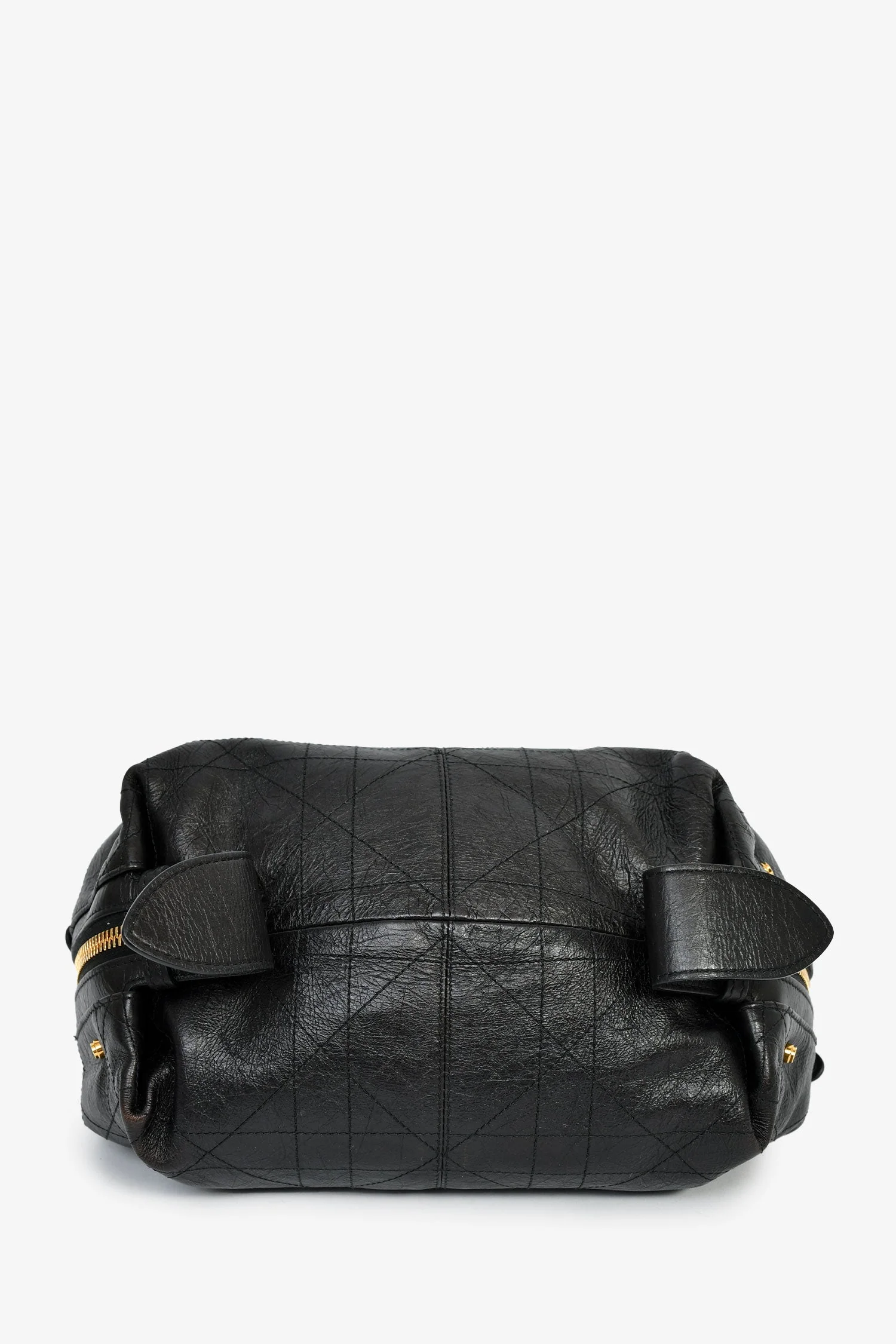 Christian Dior 2025 Black Crinkled Leather Small 'D-Journey' Hobo Bag - Image 5