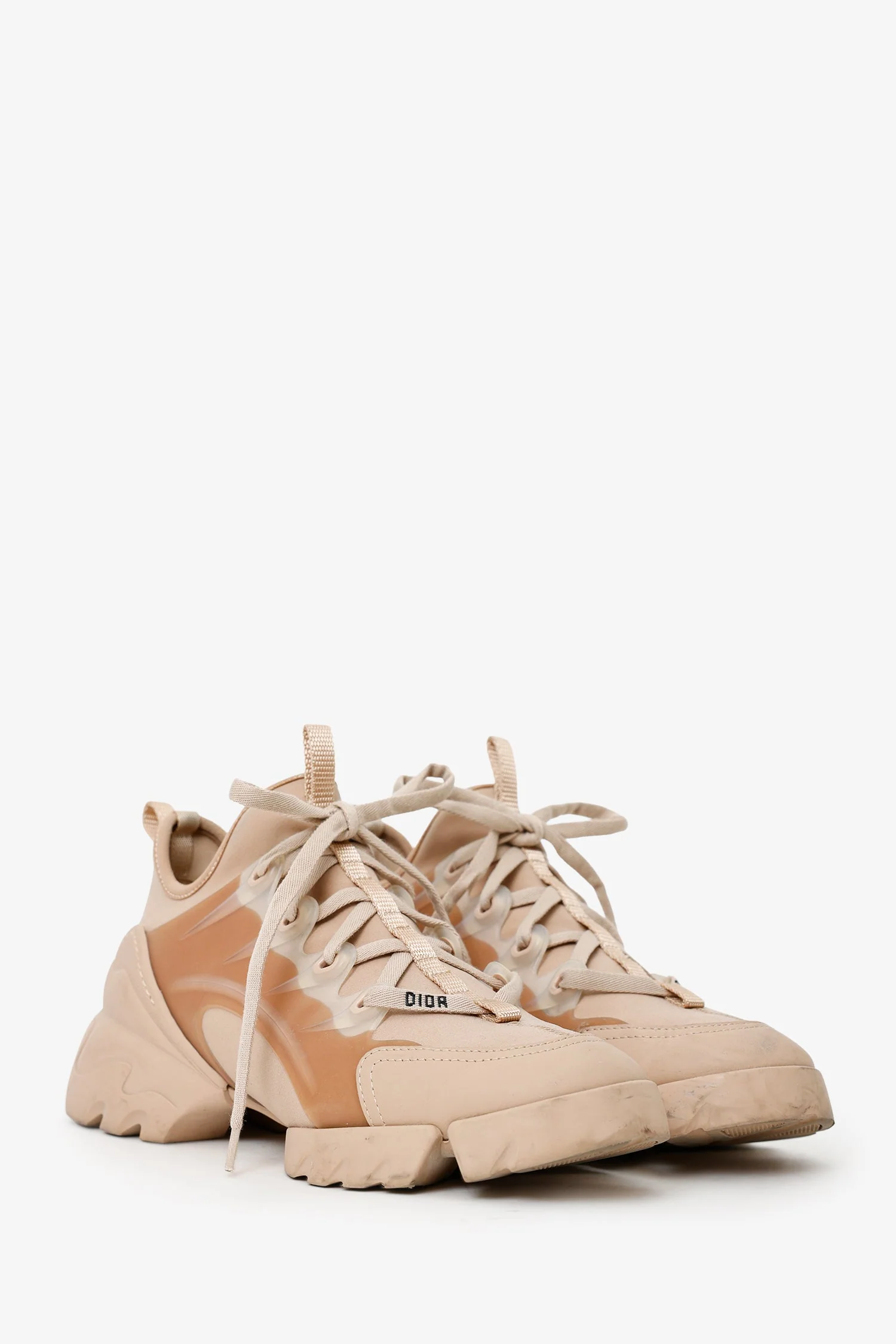 Christian Dior Beige 'D-Connect' Sneakers Size 38.5 - Image 2