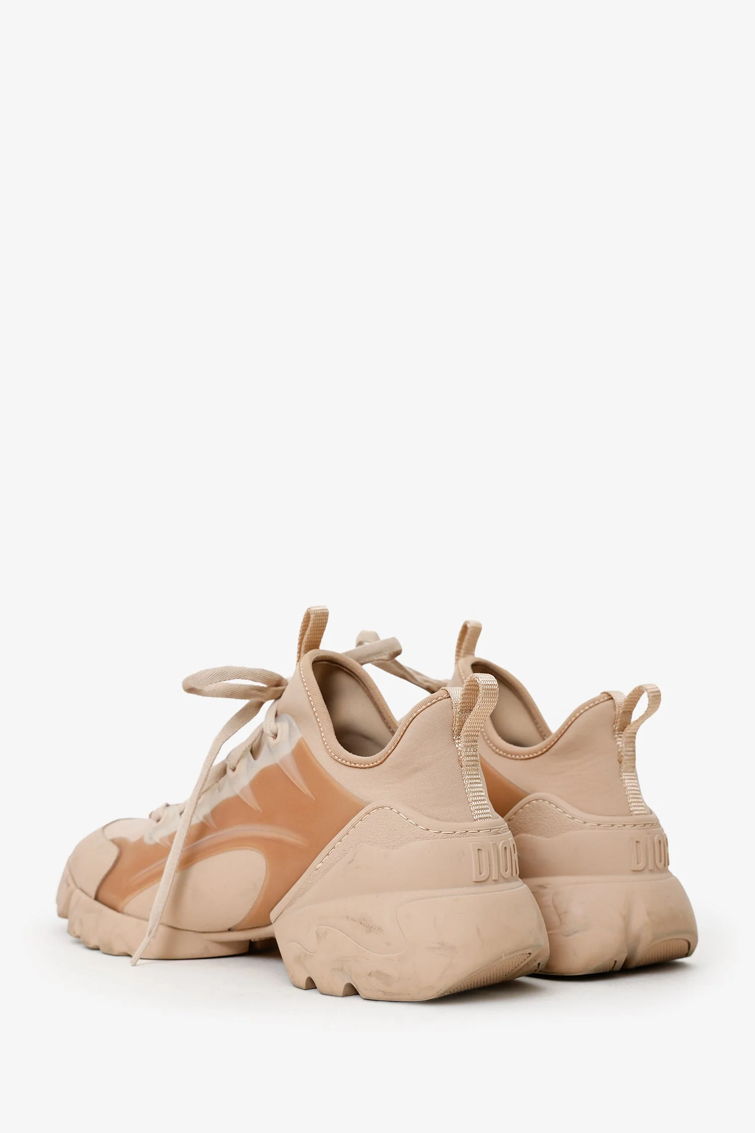 Christian Dior Beige 'D-Connect' Sneakers Size 38.5 - Image 4