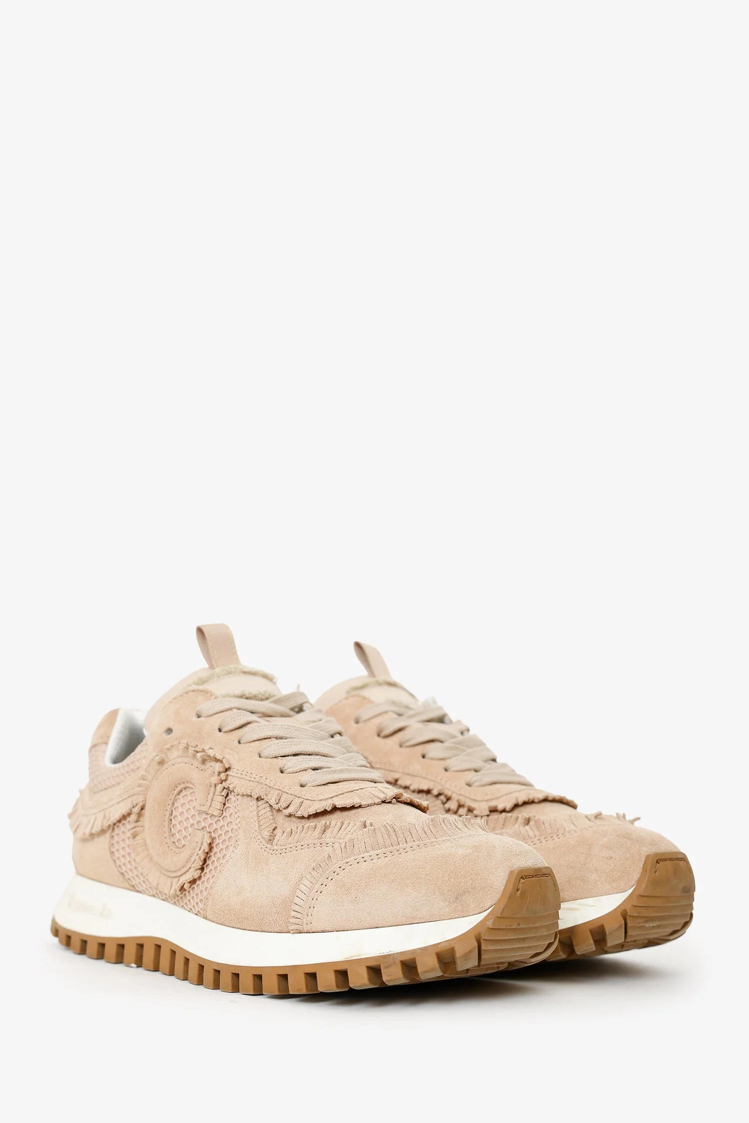 Christian Dior Beige Suede C'est Fringe Sneakers Size 40 - Image 2