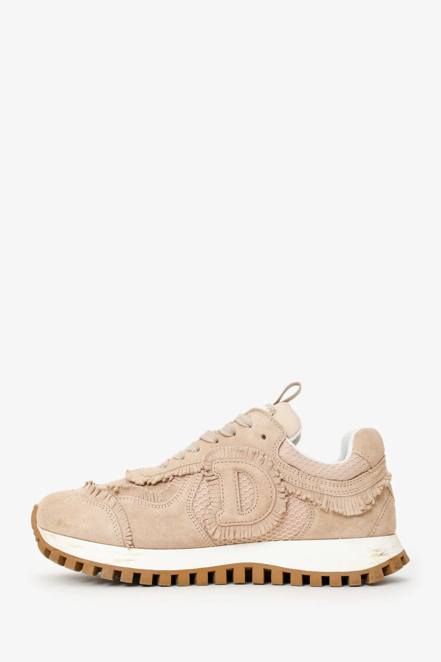 Christian Dior Beige Suede C'est Fringe Sneakers Size 40 - Image 5
