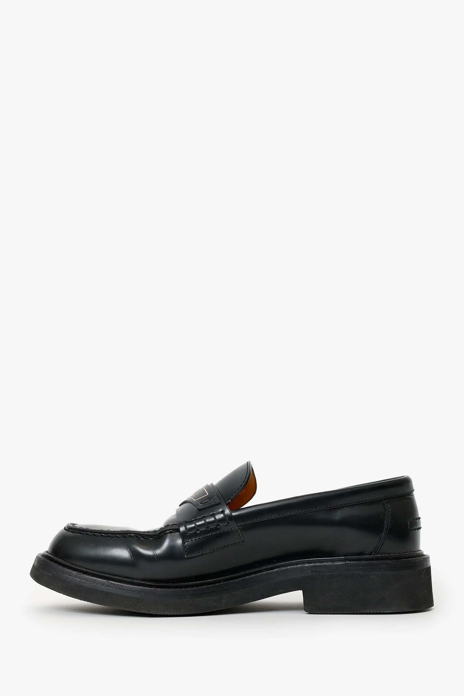 Christian Dior Black Brushed Calfskin Boy Platform Loafer Size 37.5 - Image 5