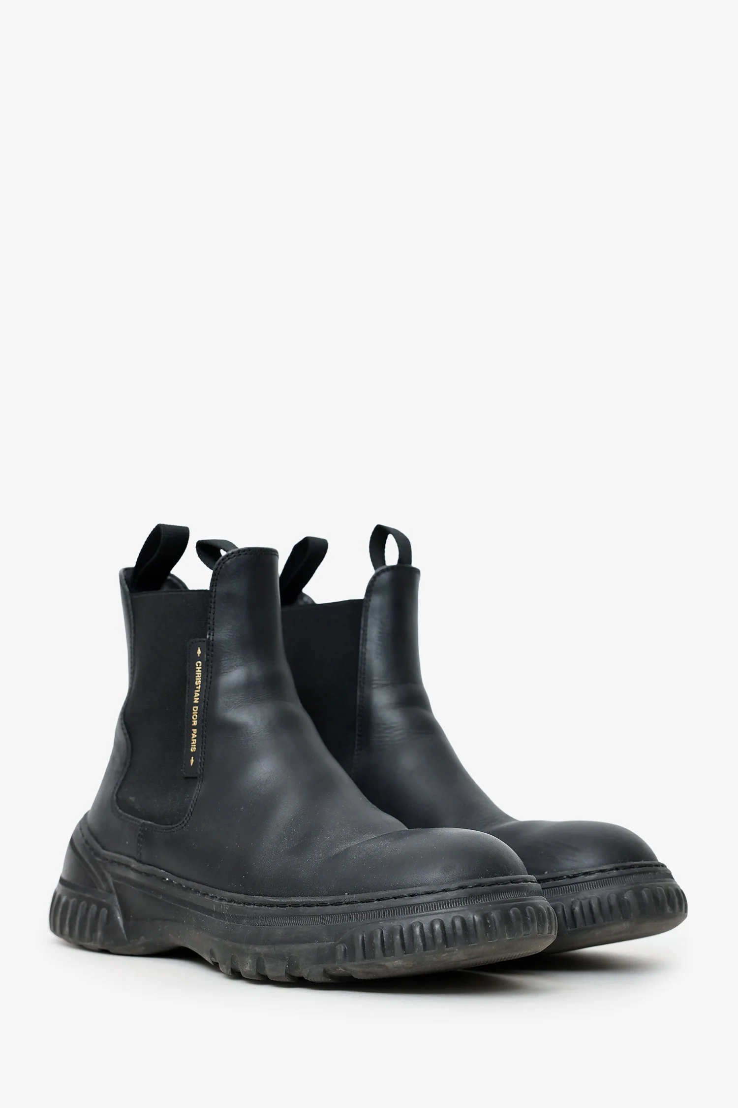 Christian Dior Black Calfskin D-racer Chelsea Boots Size 37 - Image 2