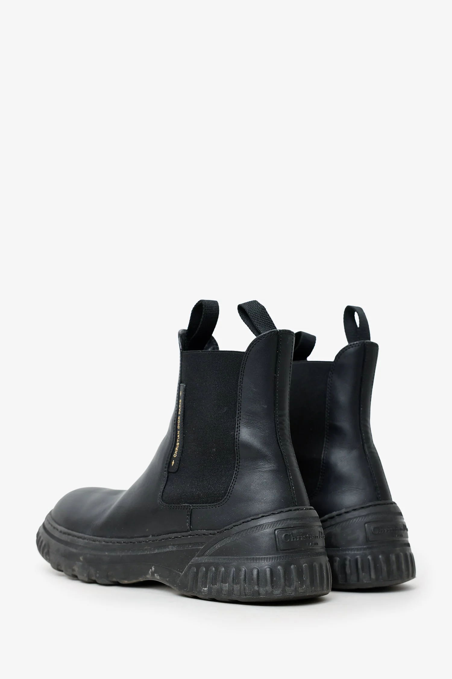 Christian Dior Black Calfskin D-racer Chelsea Boots Size 37 - Image 4