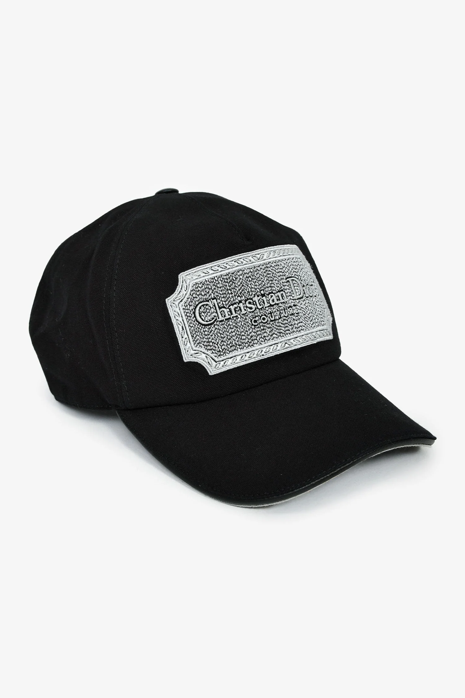 Christian Dior Black Cotton 'Couture' Logo Baseball Hat Size M - Image 2