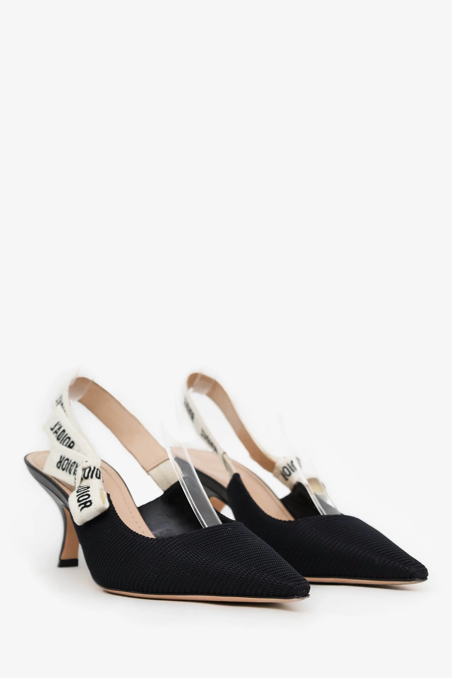 Christian Dior Black Fabric 'J'adior' Kitten Heels Size 40 - Image 2