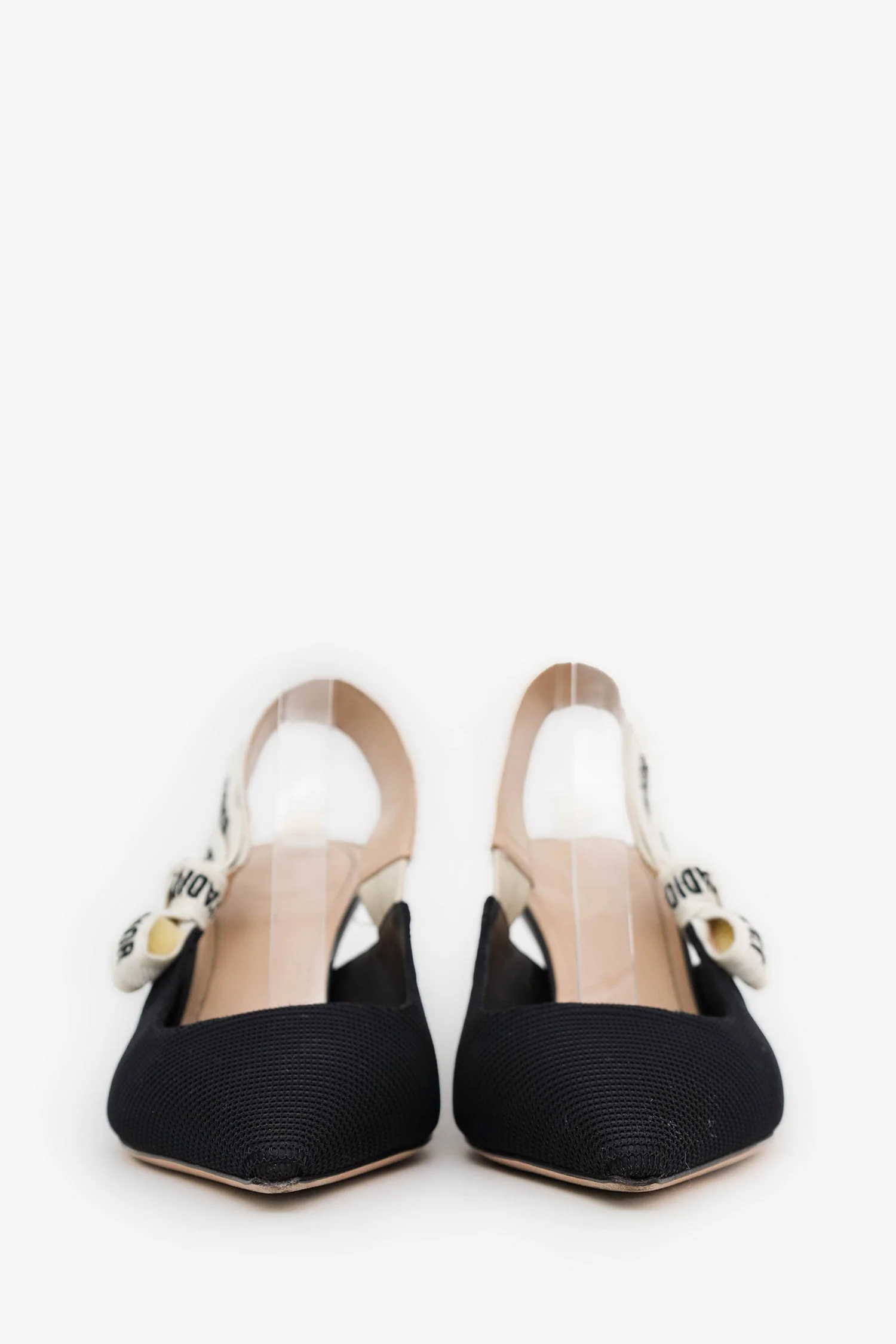 Christian Dior Black Fabric 'J'adior' Kitten Heels Size 40 - Image 3