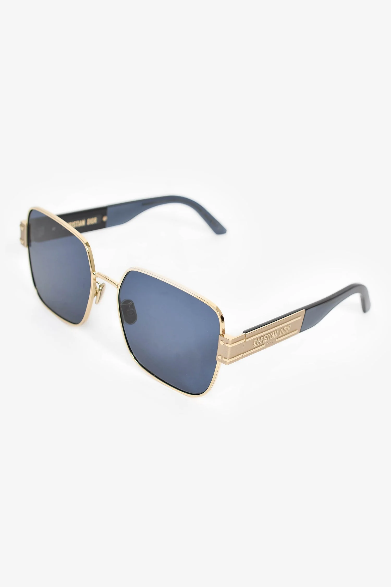 Christian Dior Black/Gold Rectangular Logo Sunglasses - Image 2