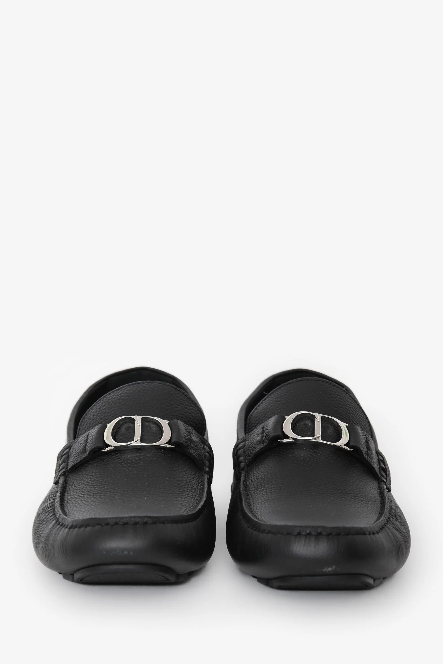 Christian Dior Black Grained Leather 'Odéon' Loafers Size 42 Mens - Image 3