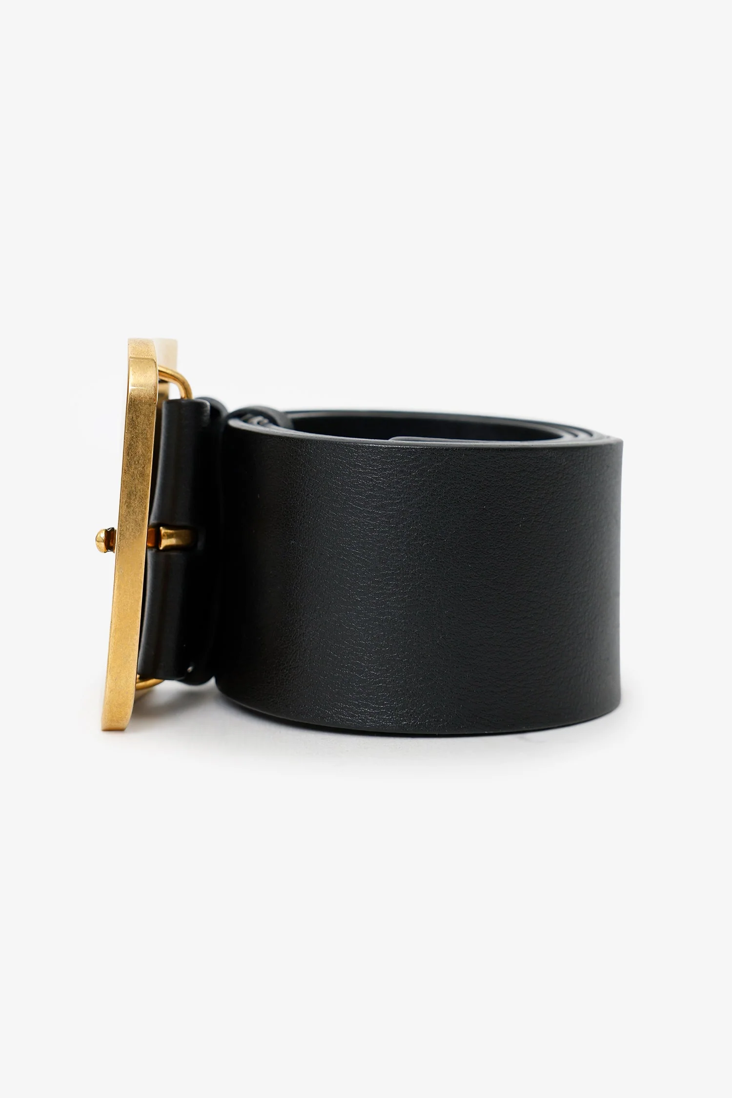 Christian Dior Black Leather Diorquake Buckle Wide Belt - Image 4