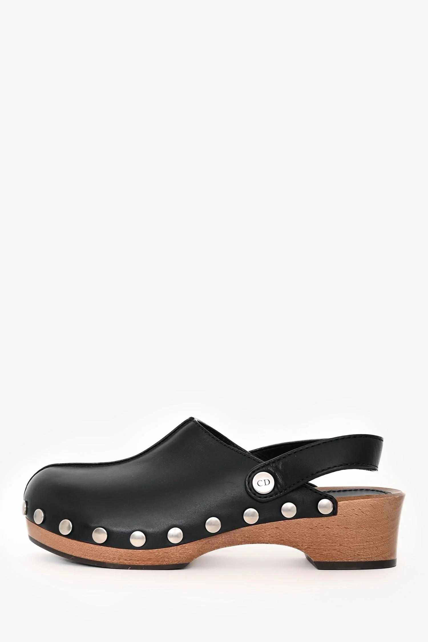 Christian Dior Black Leather Diorquake Clogs Size 37 - Image 5