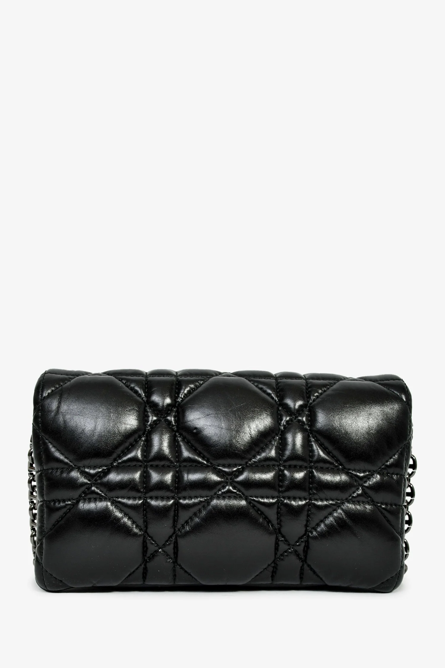 Christian Dior Black Leather Macrocannage Small 'Caro' Crossbody Bag - Image 2