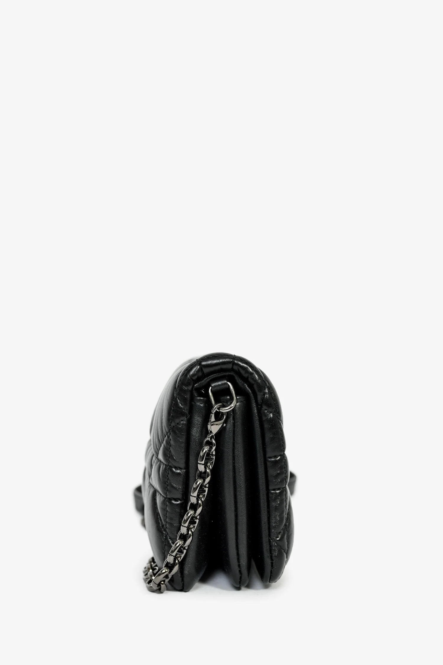 Christian Dior Black Leather Macrocannage Small 'Caro' Crossbody Bag - Image 3