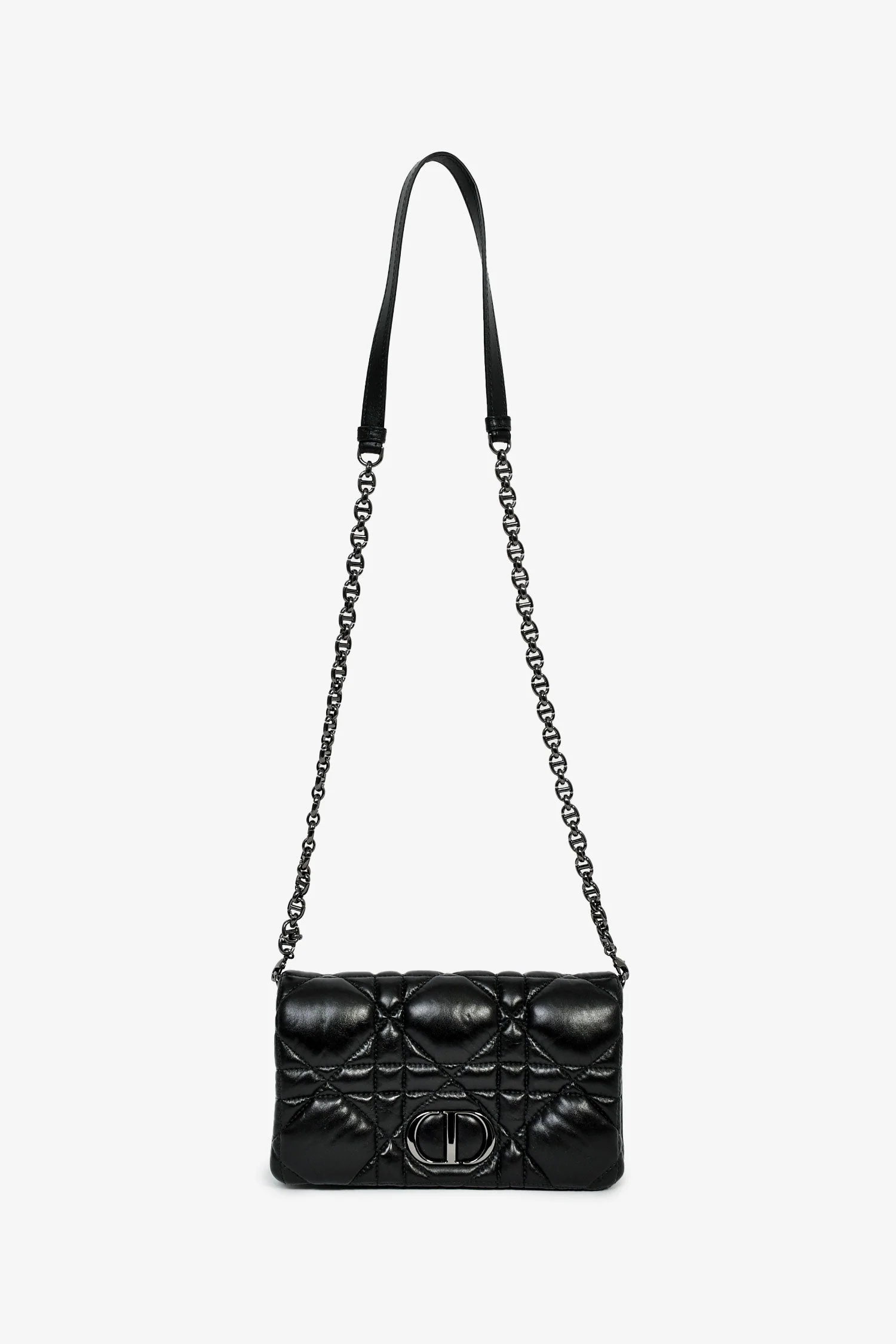 Christian Dior Black Leather Macrocannage Small 'Caro' Crossbody Bag - Image 7