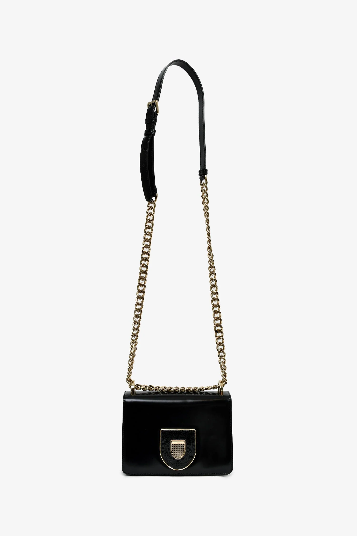 Christian Dior Black Leather Sequin Detail 'Diorama Club' Shoulder Bag - Image 7