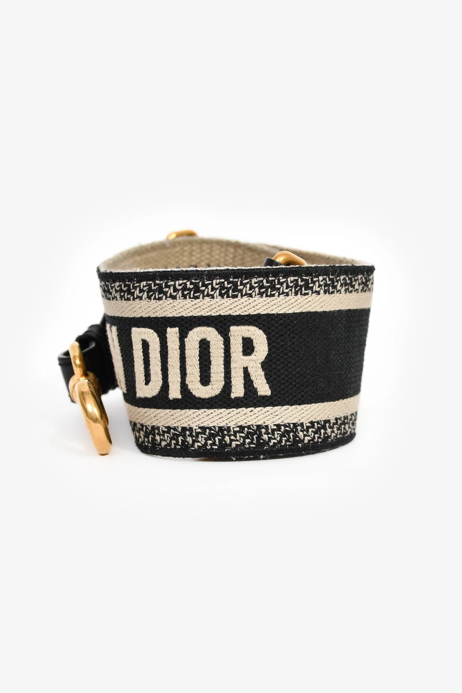 Christian Dior Black Logo Canvas Guitar Strap - Image 4