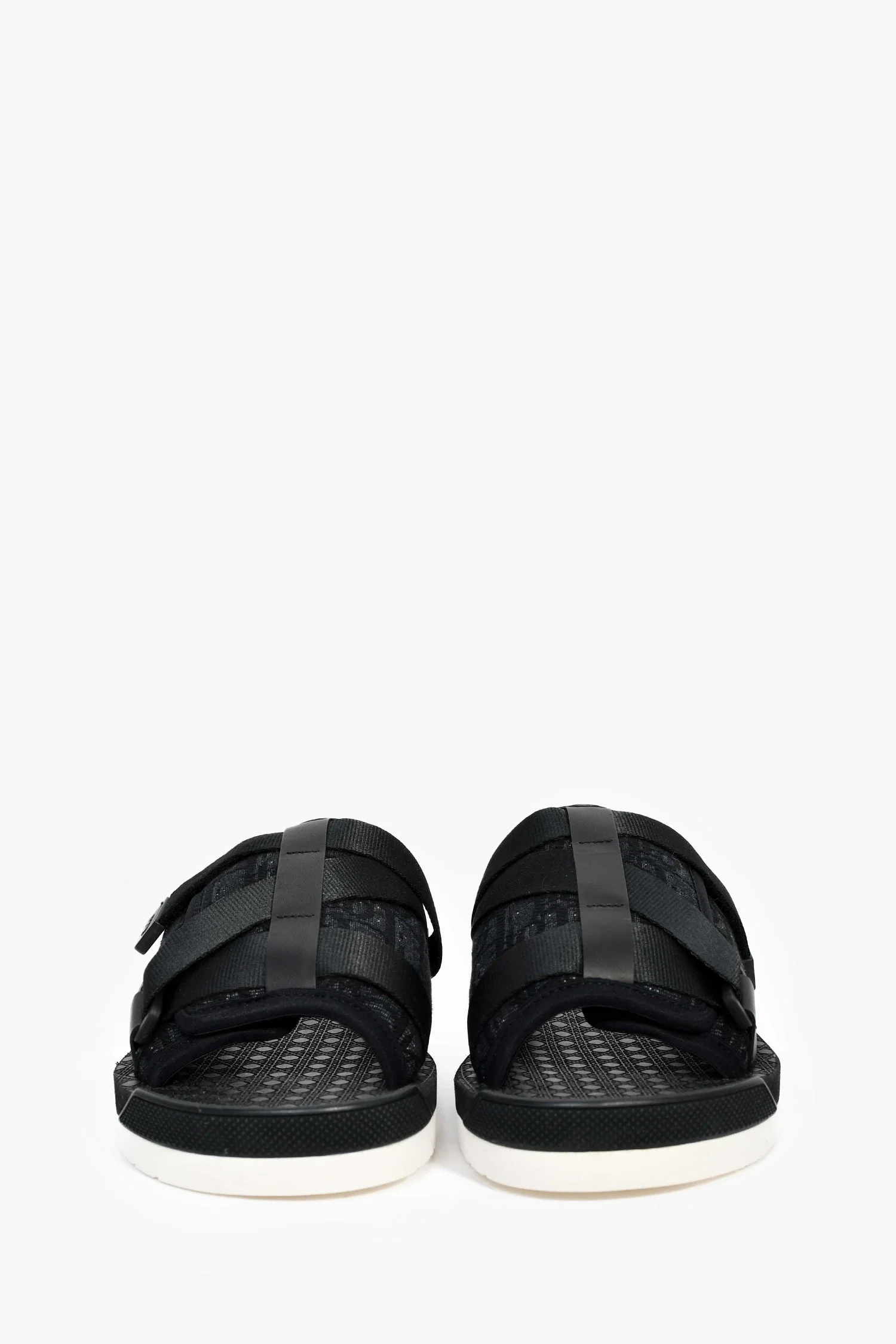 Christian Dior Black Oblique Jacquard 'Alpha' Sandals Size 38 - Image 3