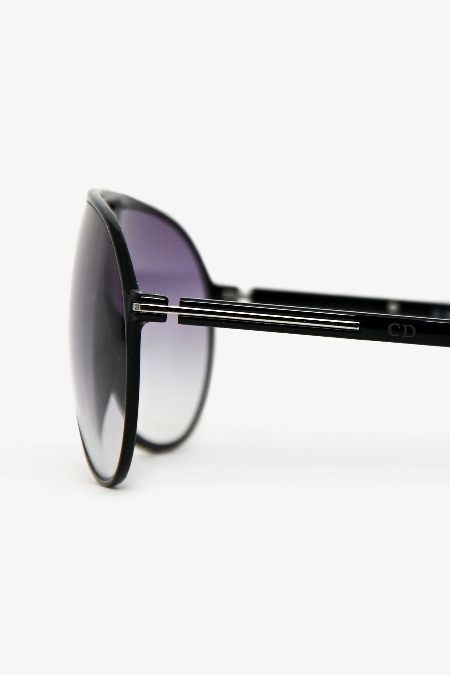 Christian Dior Black Oversized Aviator Sunglasses - Image 4