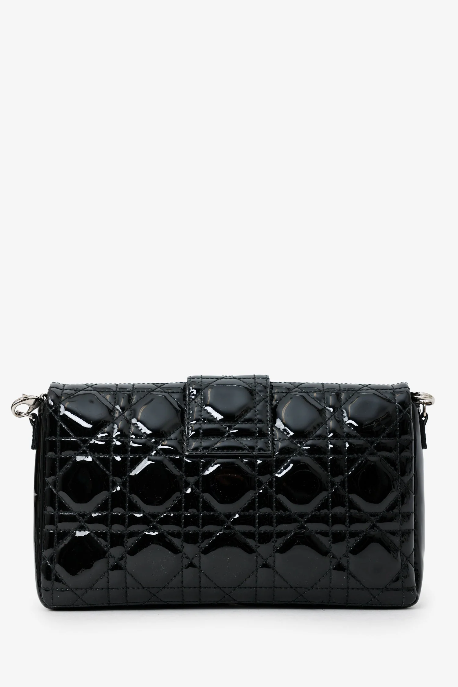 Christian Dior Black Patent Leather Wallet On Chain - Image 2