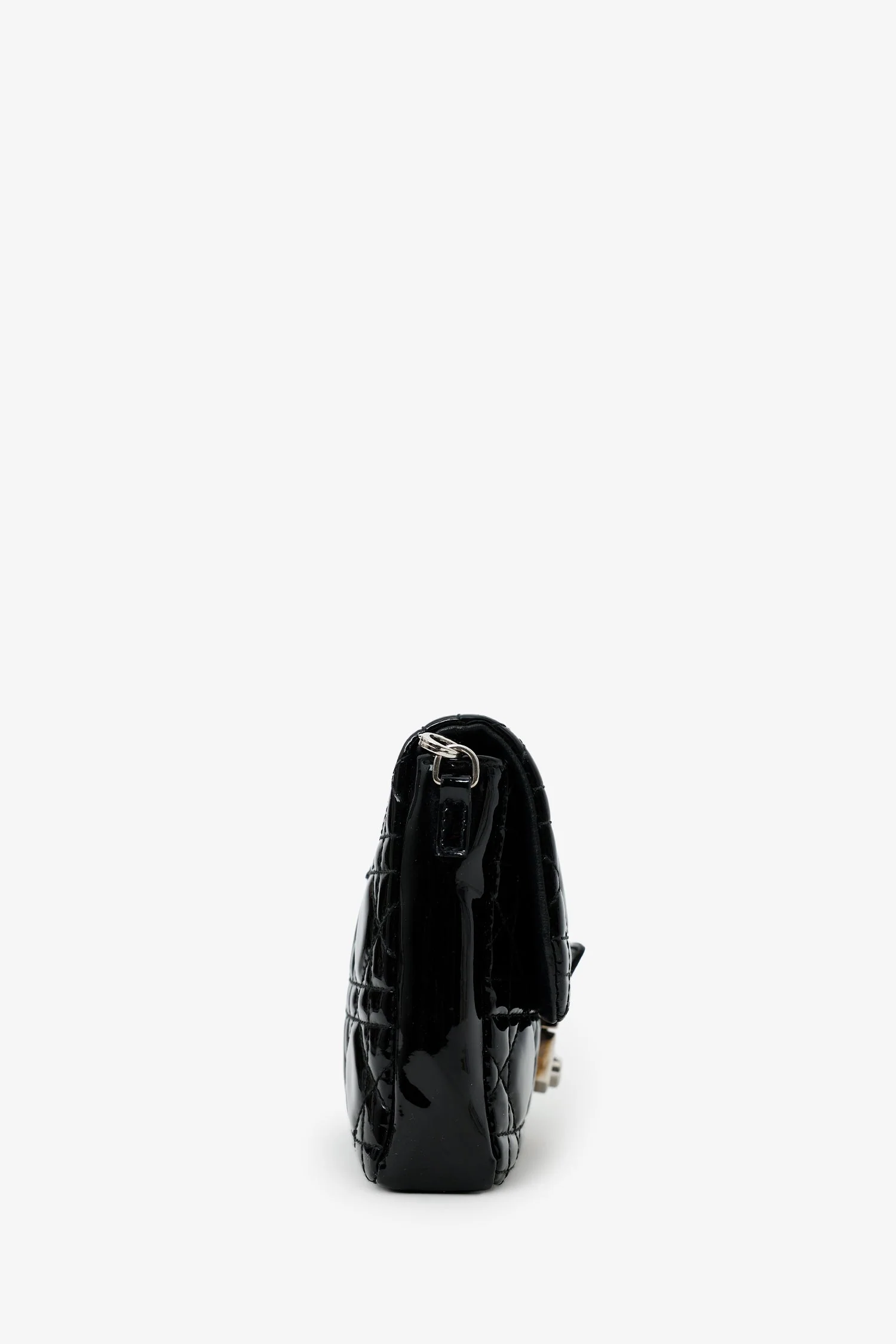 Christian Dior Black Patent Leather Wallet On Chain - Image 4