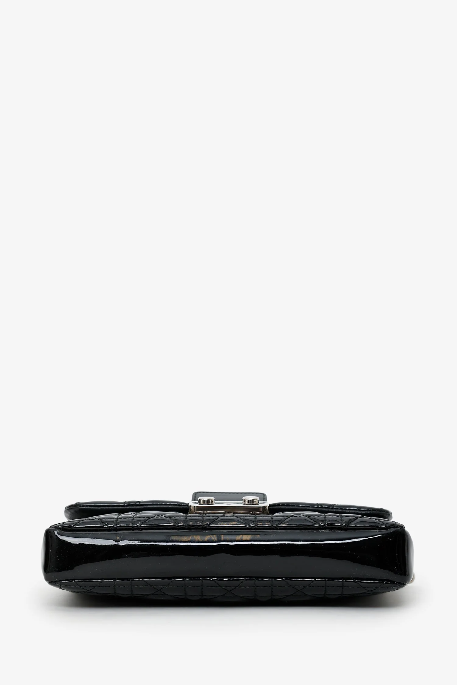Christian Dior Black Patent Leather Wallet On Chain - Image 5