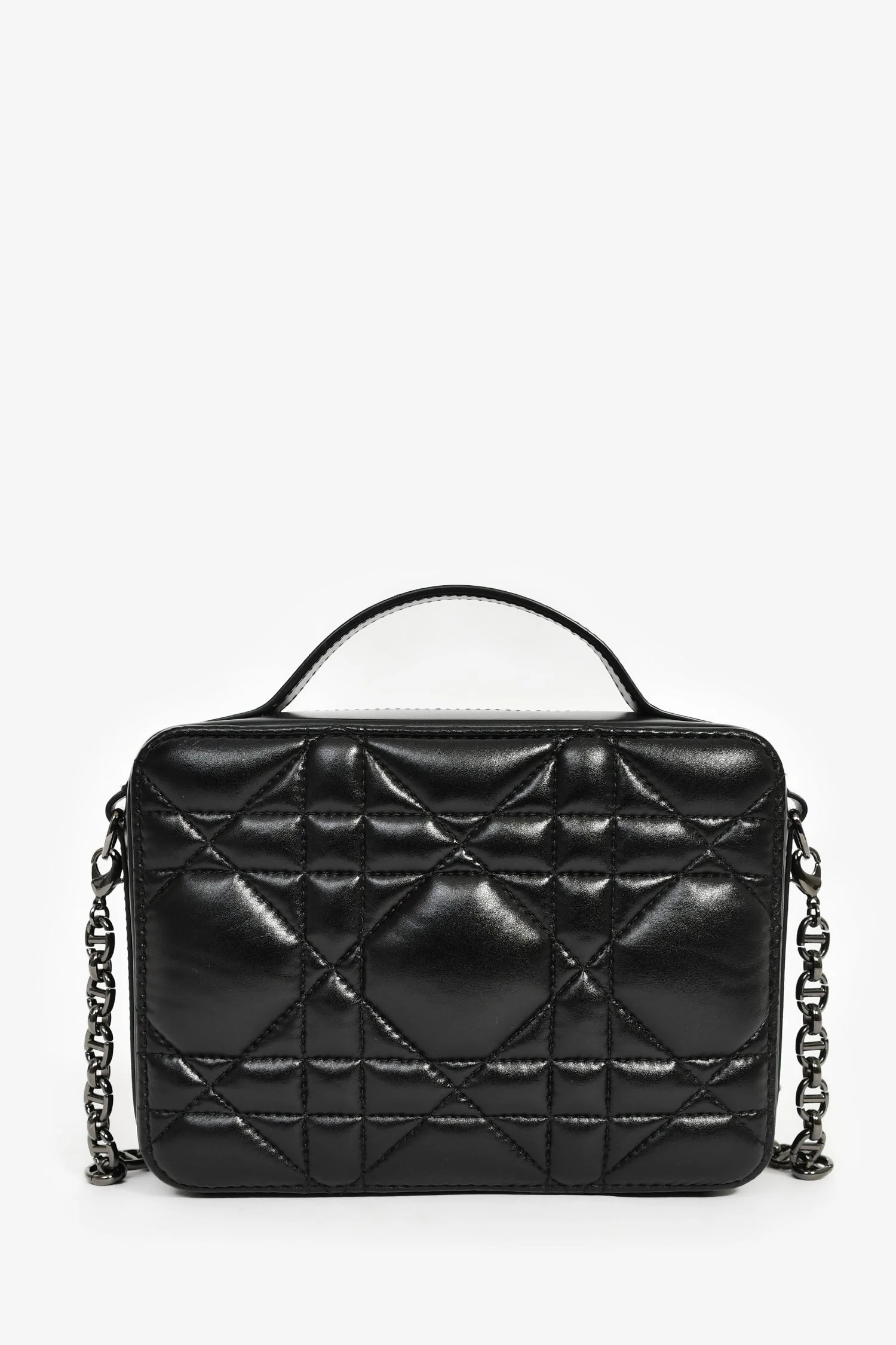 Christian Dior Black Puff Cannage Zip Around Chain 'Caro Box' Bag - Image 2
