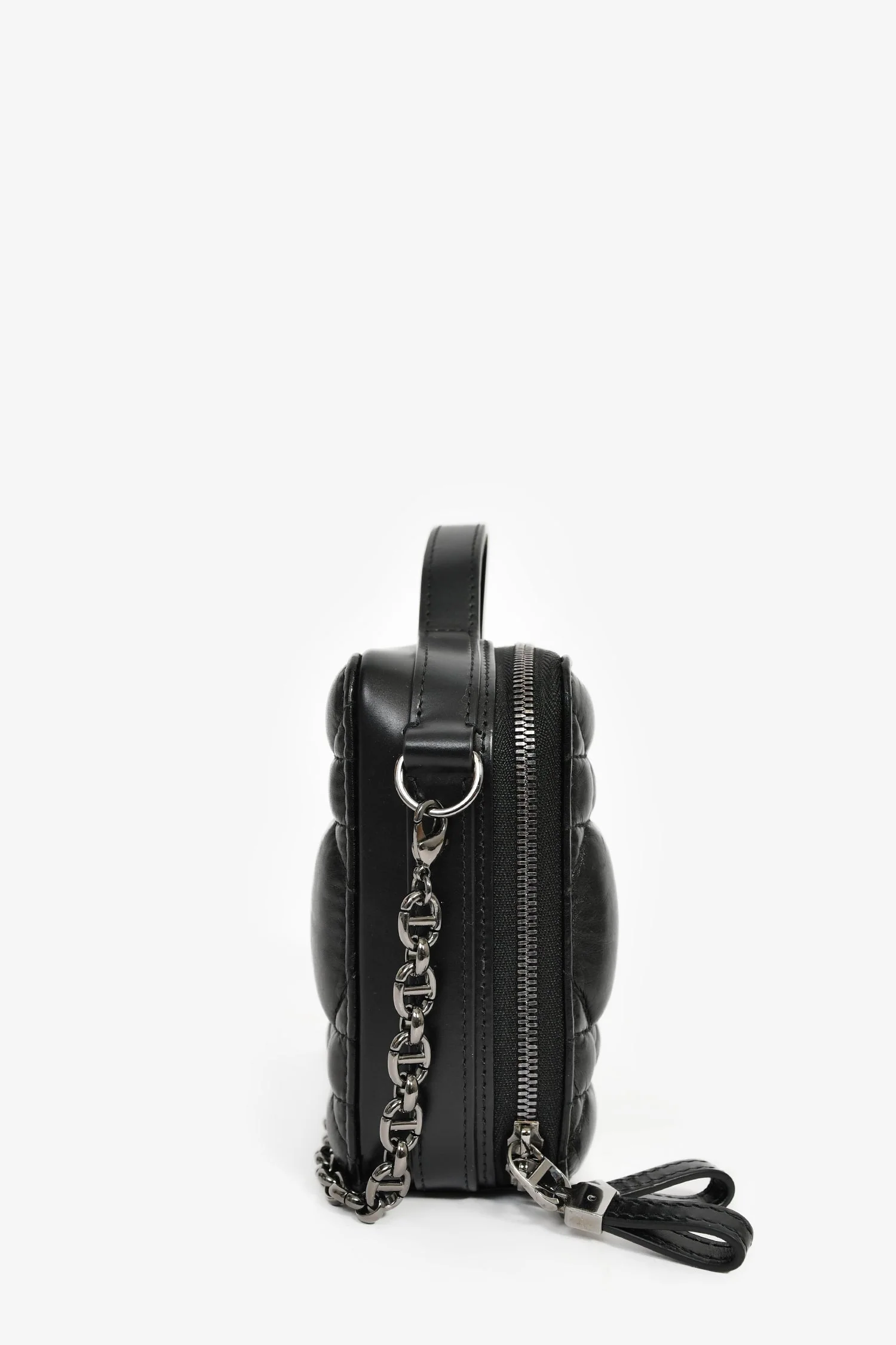 Christian Dior Black Puff Cannage Zip Around Chain 'Caro Box' Bag - Image 3