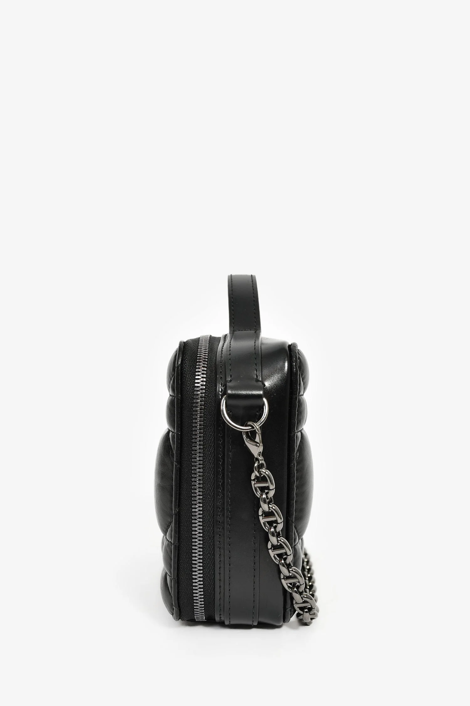 Christian Dior Black Puff Cannage Zip Around Chain 'Caro Box' Bag - Image 4