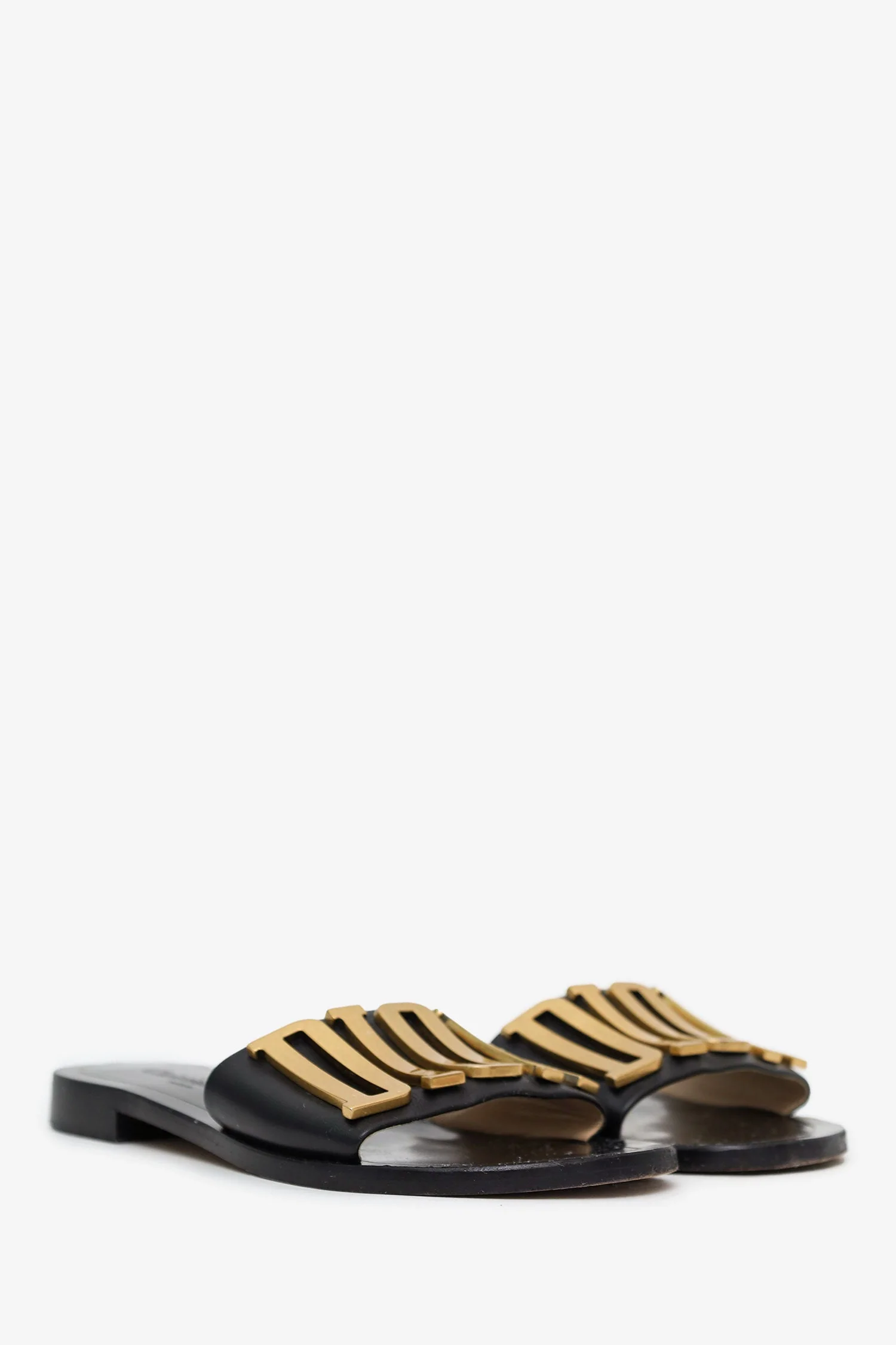 Christian Dior Black 'Revolution' Logo Slide Sandals Size 35 - Image 2