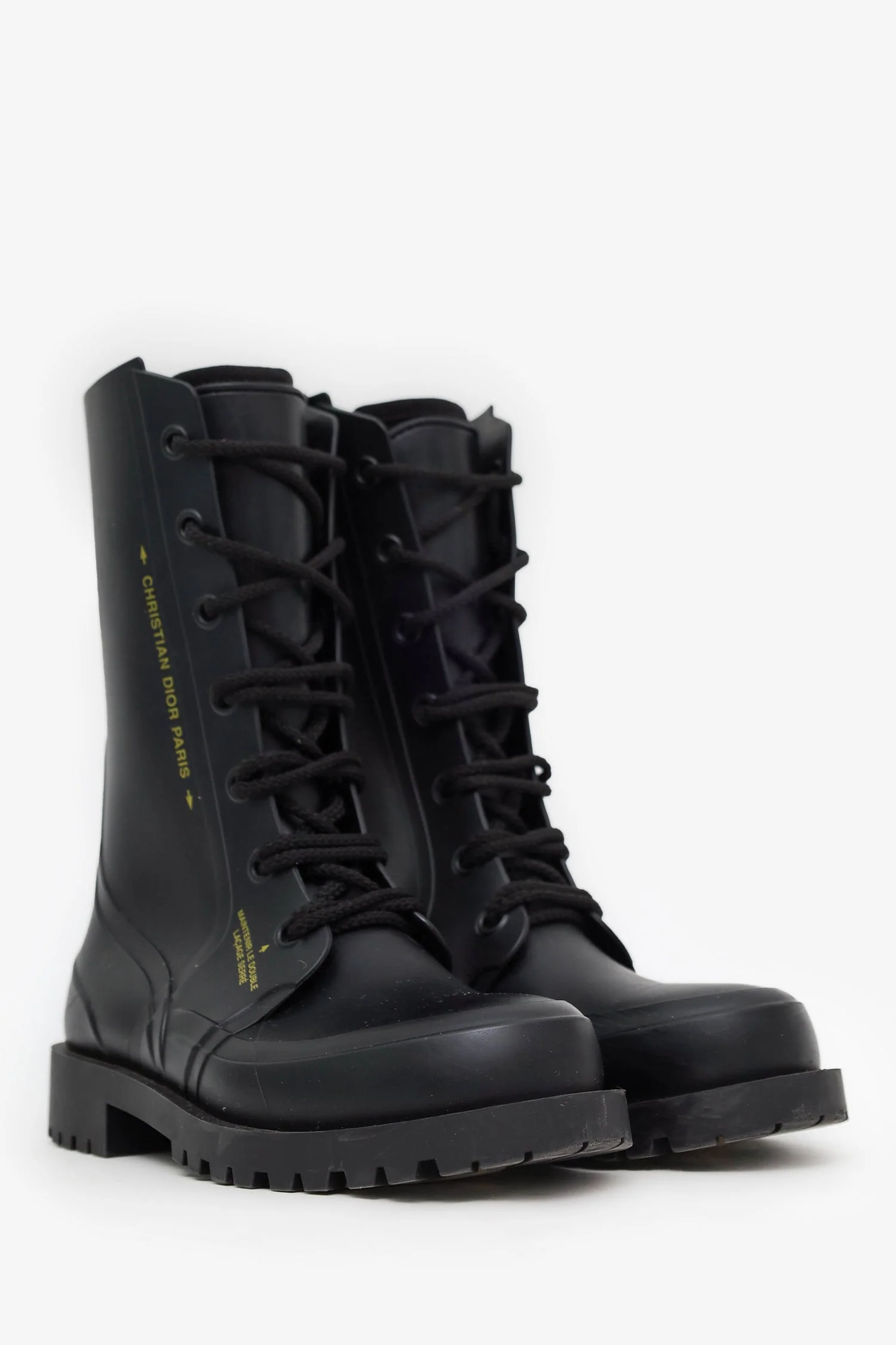 Christian Dior Black Rubber 'Diorcamp' Boots Size 36 - Image 2