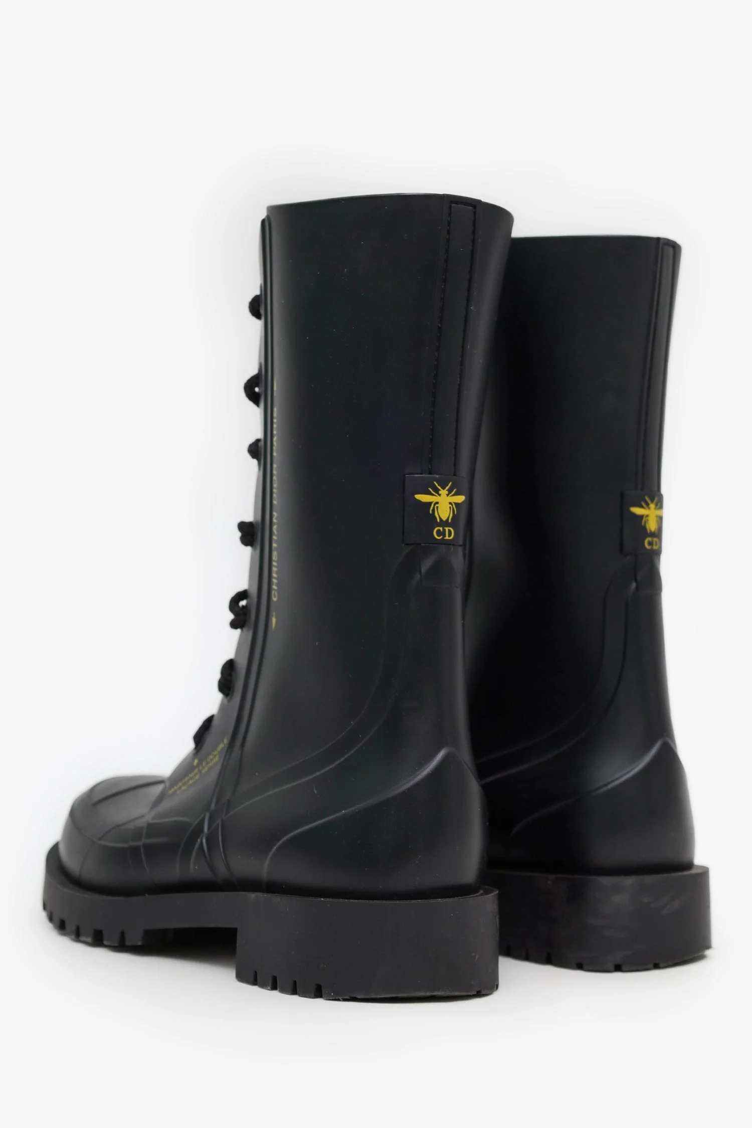 Christian Dior Black Rubber 'Diorcamp' Boots Size 36 - Image 4