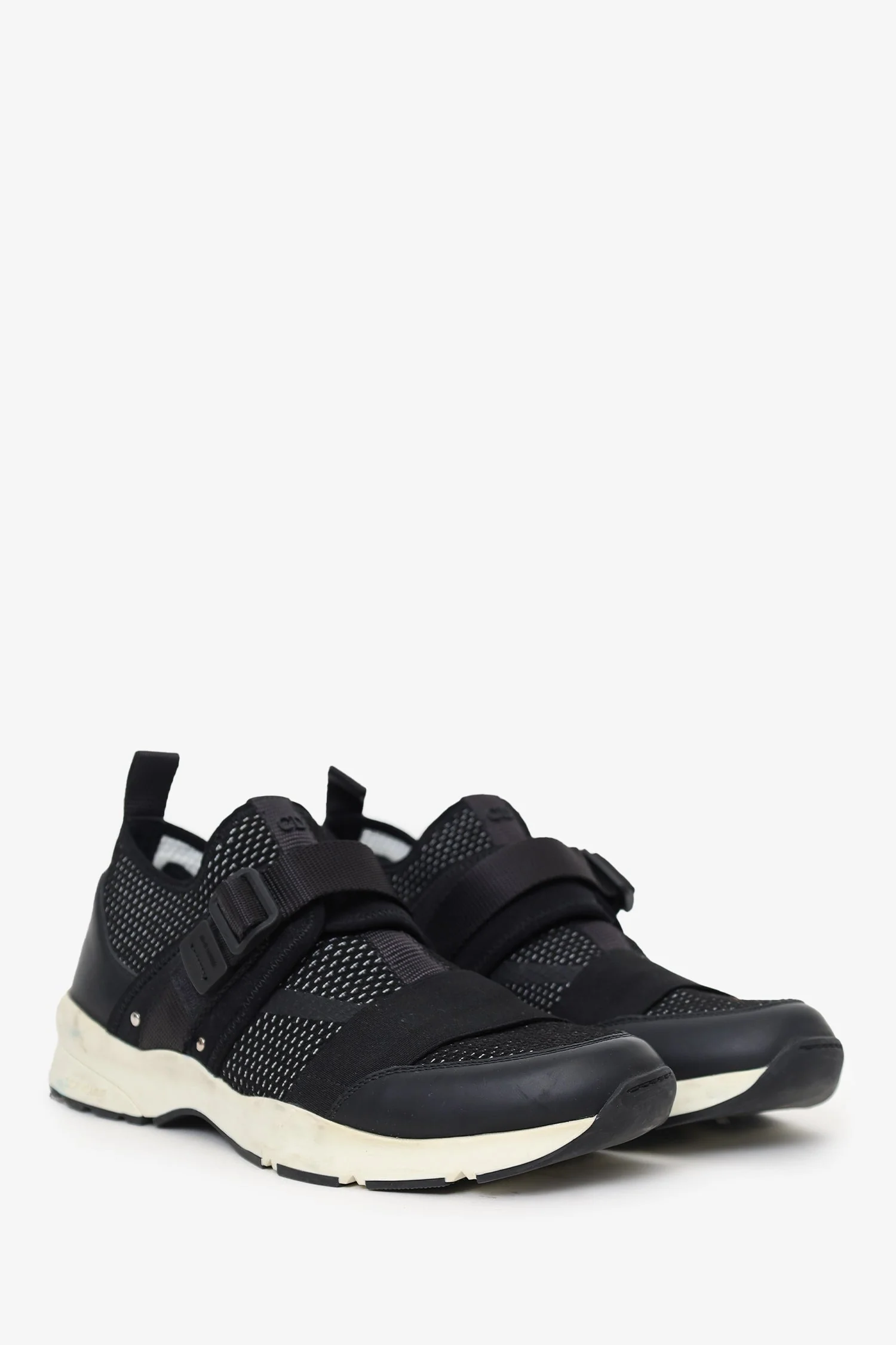 Christian Dior Black/White Buckle Detail Sneakers Size 44 Mens - Image 2