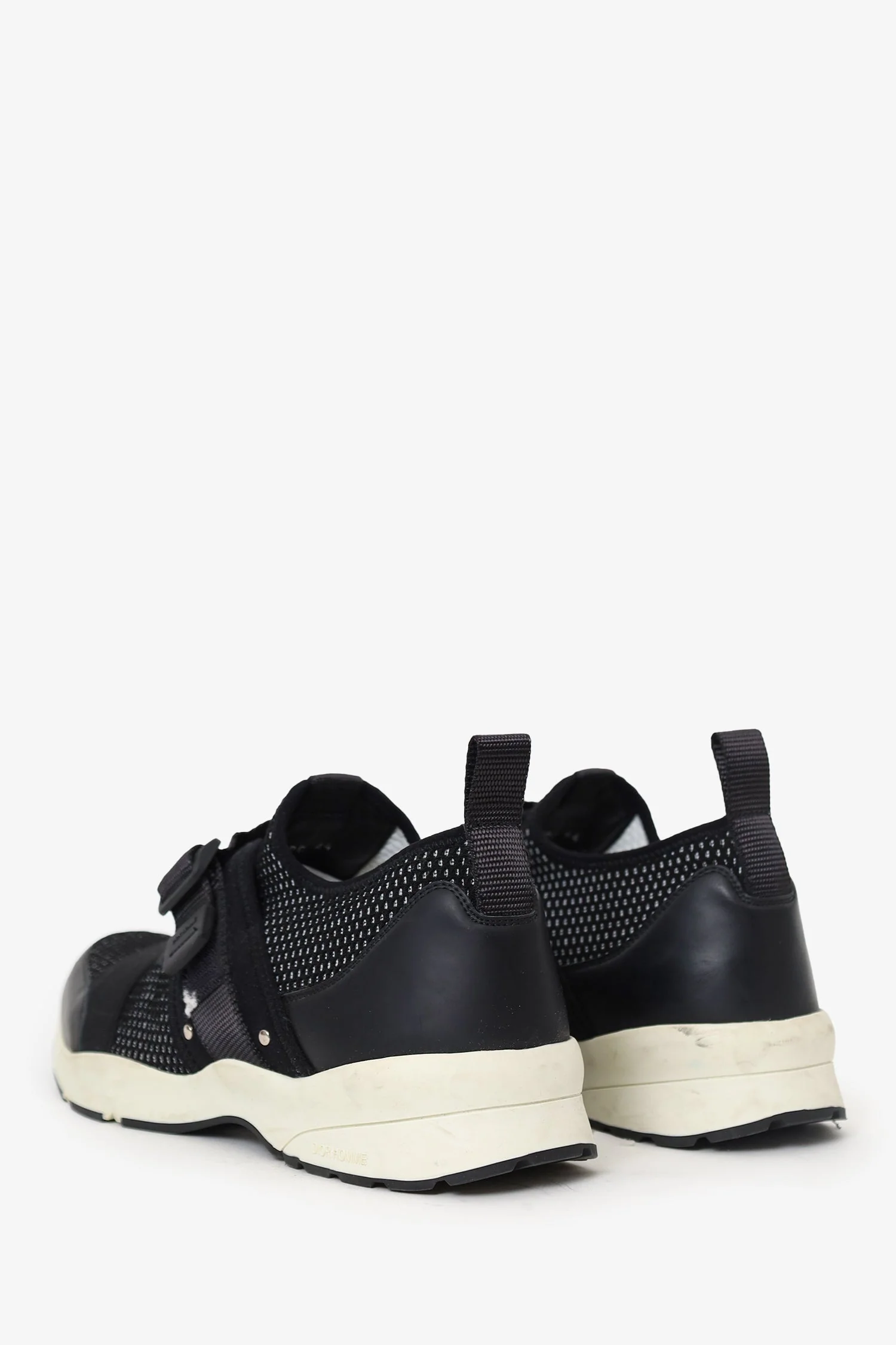 Christian Dior Black/White Buckle Detail Sneakers Size 44 Mens - Image 4