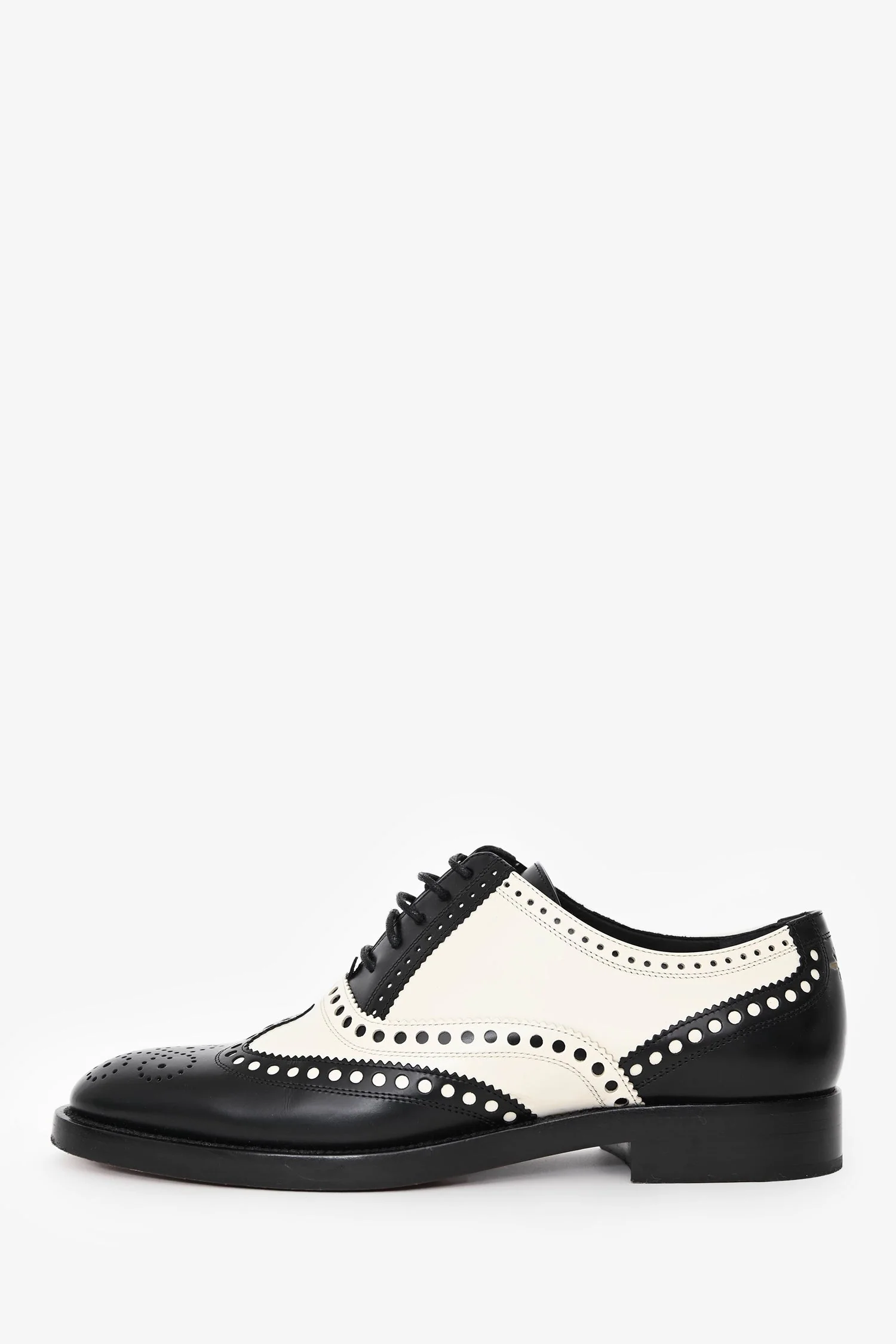 Christian Dior Black/White Oxford Brogue Lace up Shoes Size 36 - Image 5