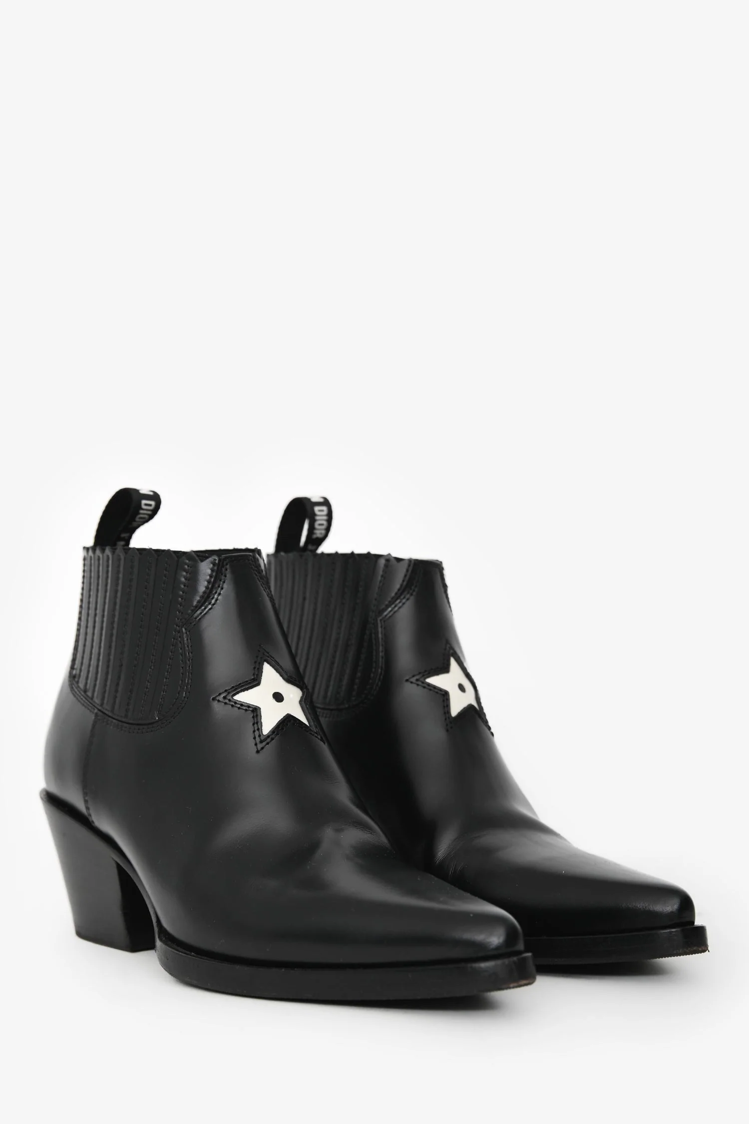Christian Dior Black/White Western Boots Size 36 - Image 2