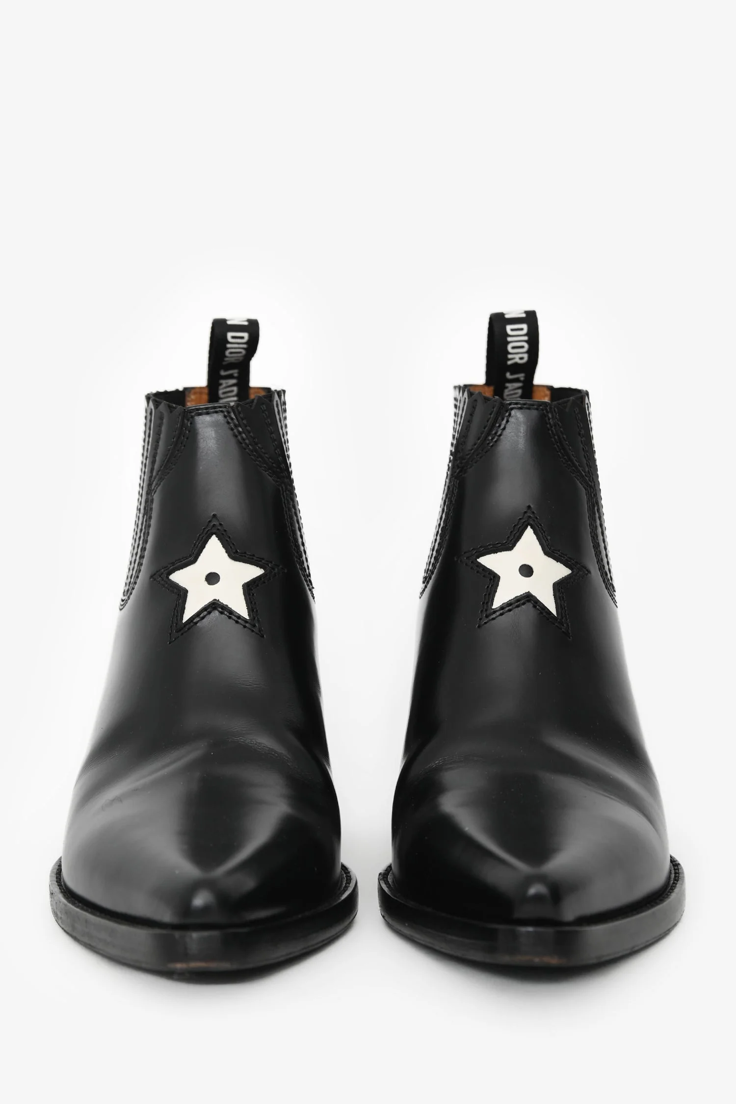 Christian Dior Black/White Western Boots Size 36 - Image 3