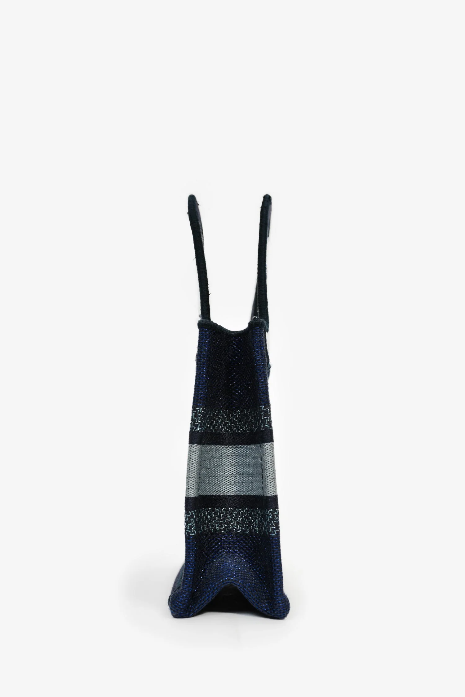 Christian Dior Blue Embroidered Canvas Tie-Dye Mini Book Tote - Image 3