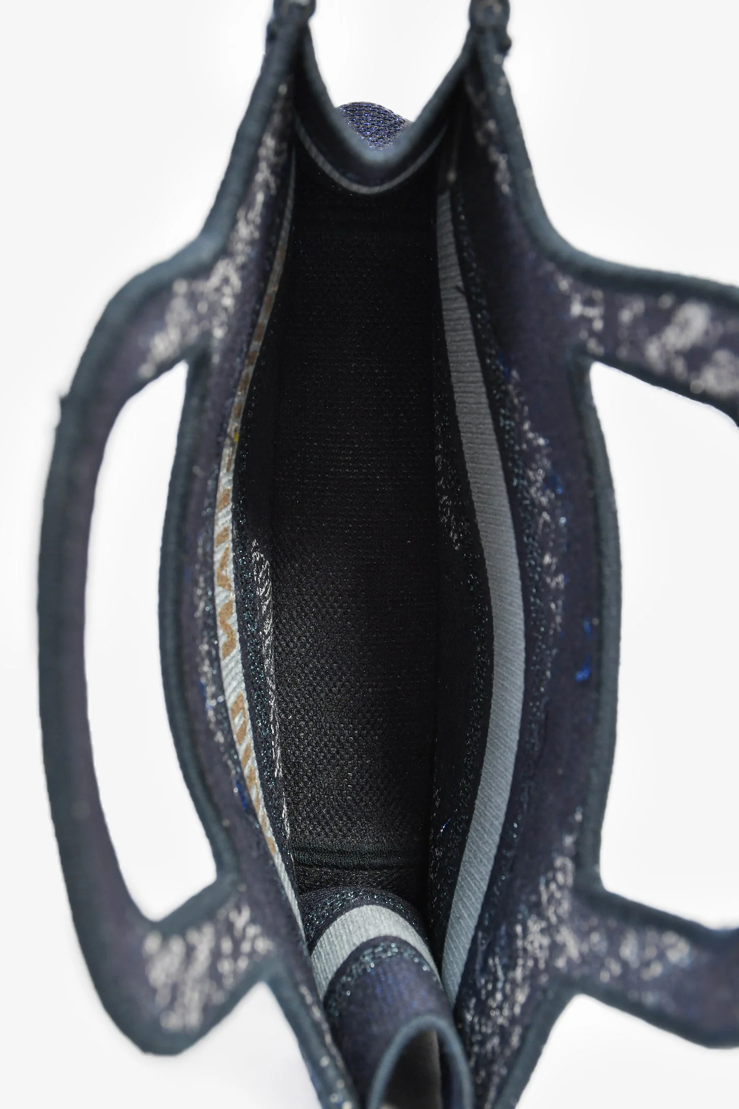 Christian Dior Blue Embroidered Canvas Tie-Dye Mini Book Tote - Image 7
