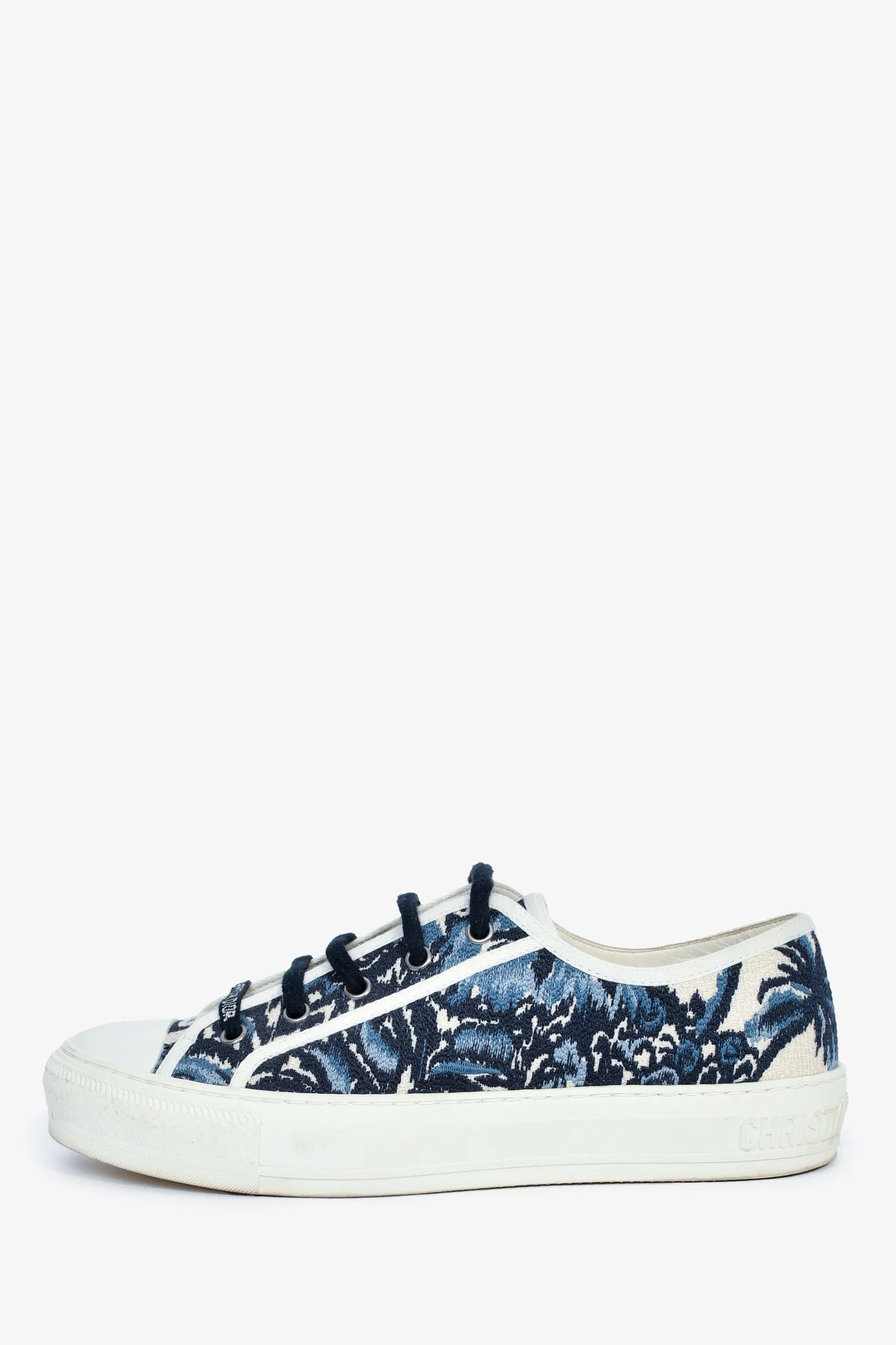 Christian Dior Blue Embroidered 'Palms Walk'n'Dior' Sneakers Size 39 - Image 5