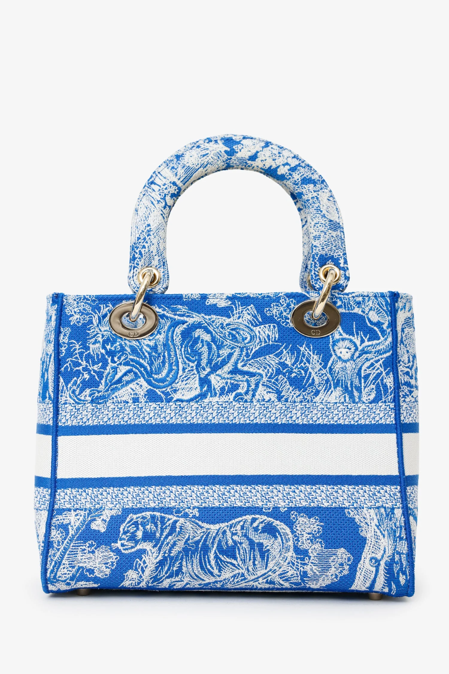 Christian Dior Blue/White 'Lady D-Lite' Top Handle With Strap - Image 2