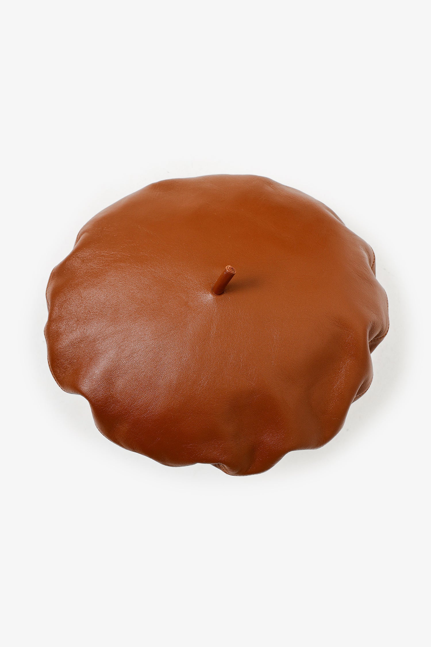 Christian Dior Brown Leather Beret Size 57 - Image 4