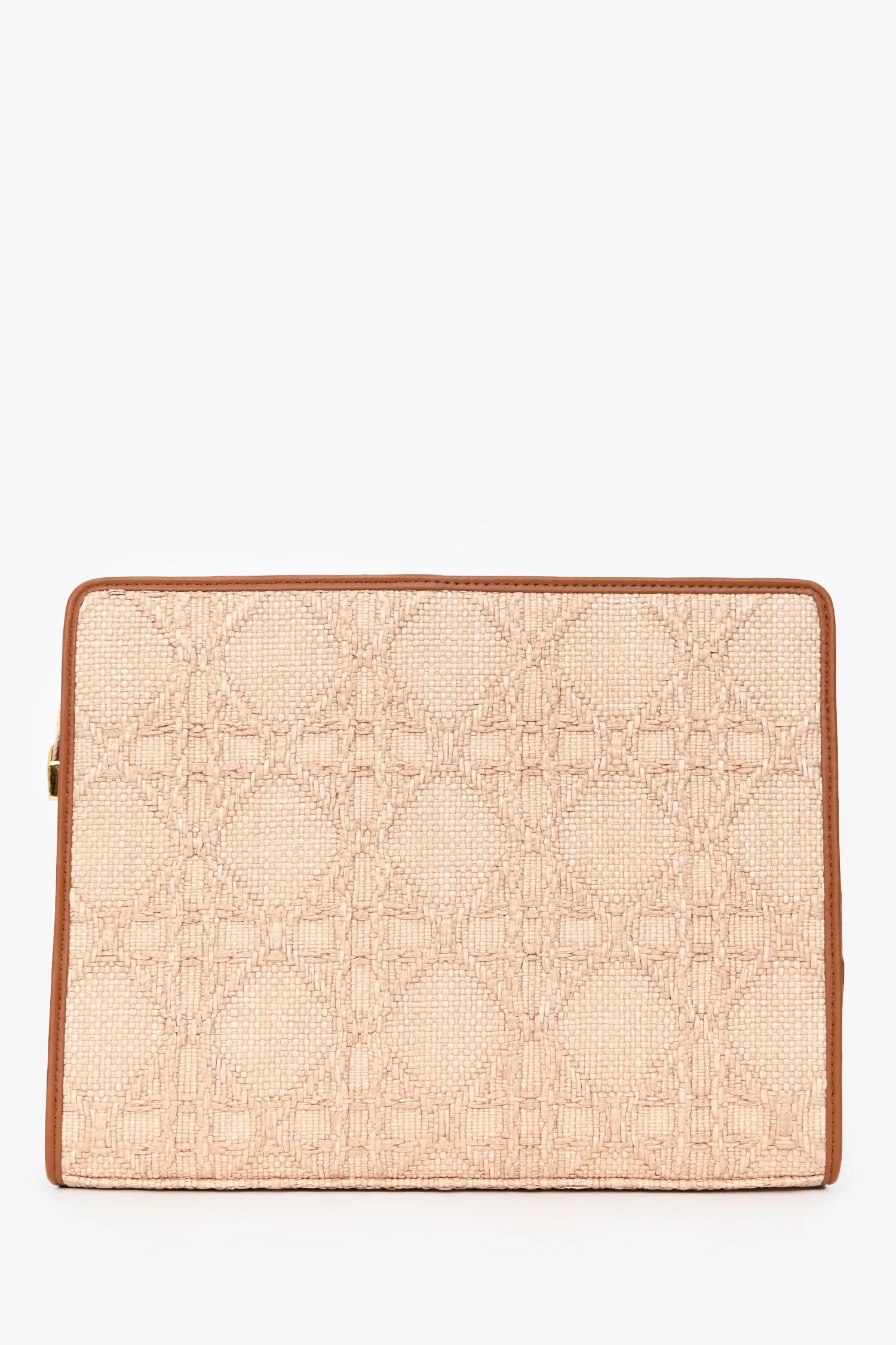 Christian Dior Brown Straw Logo Clutch - Image 2
