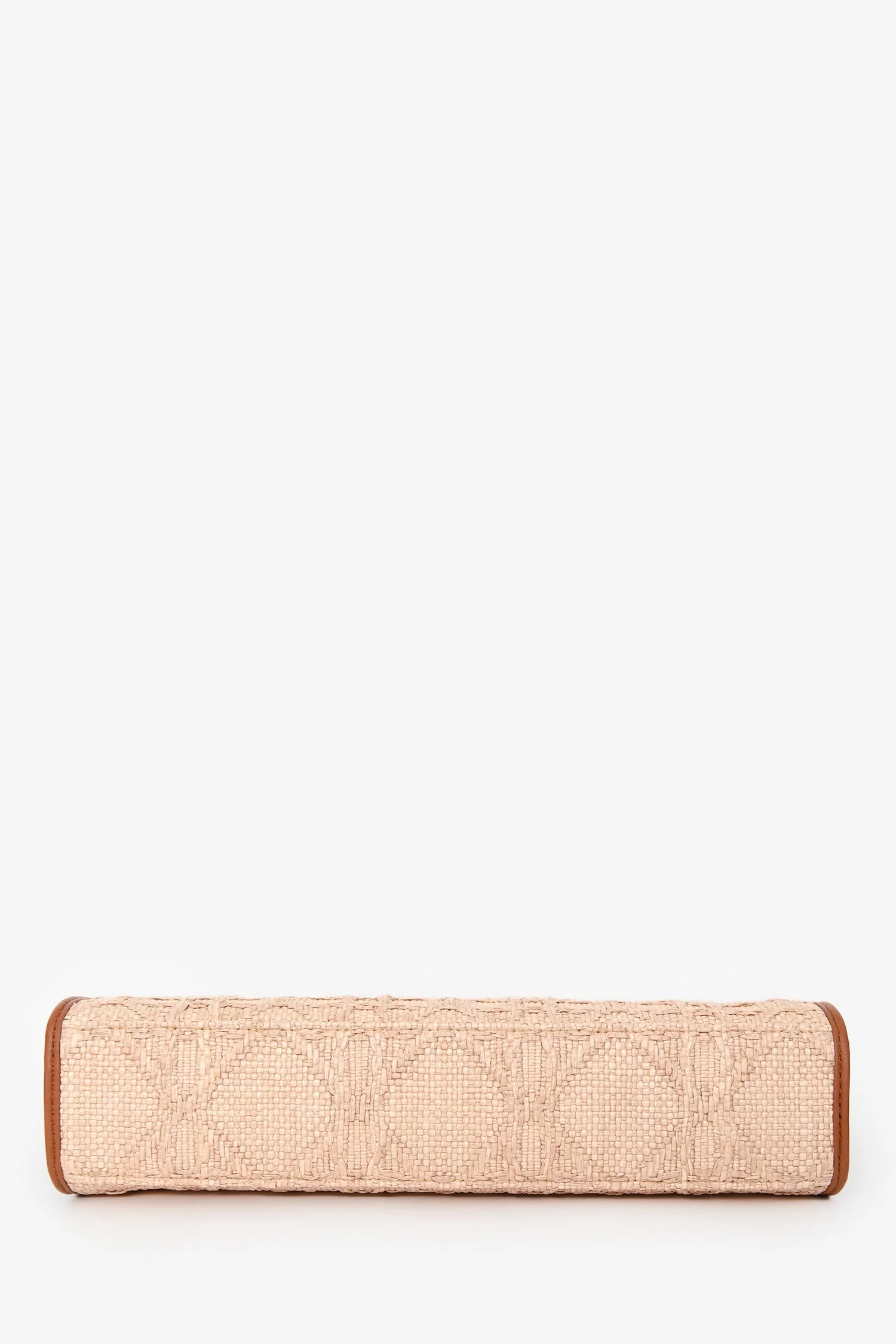 Christian Dior Brown Straw Logo Clutch - Image 5