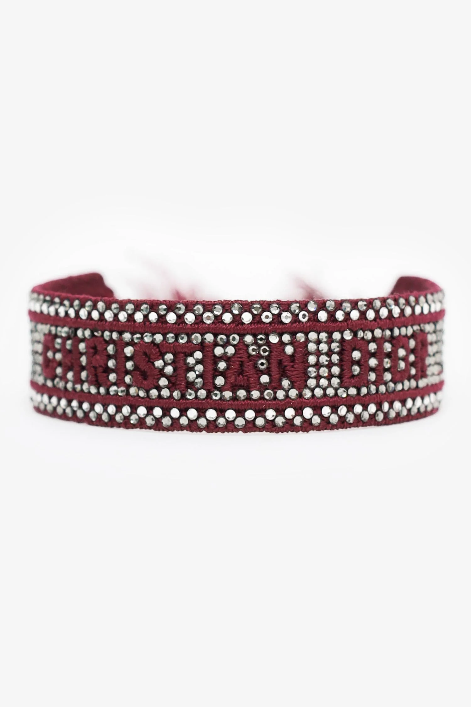 Christian Dior Burgundy/Crystal Friendship Bracelet Duo - Image 6