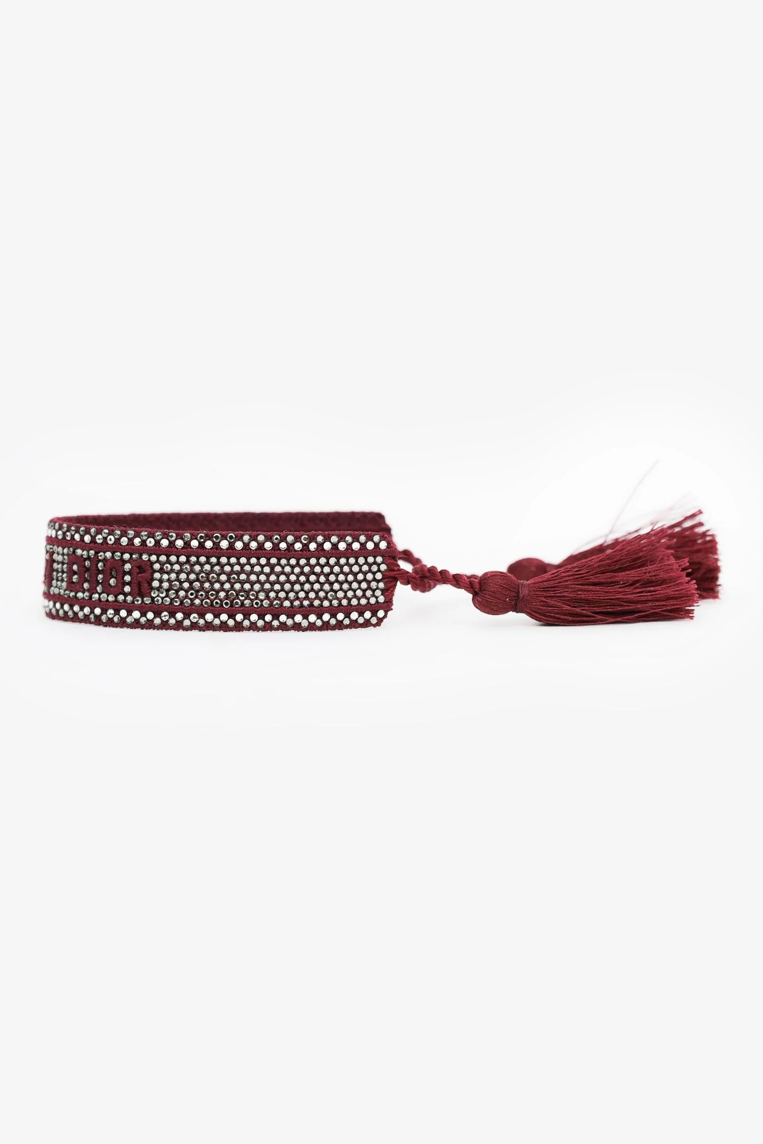Christian Dior Burgundy/Crystal Friendship Bracelet Duo - Image 9