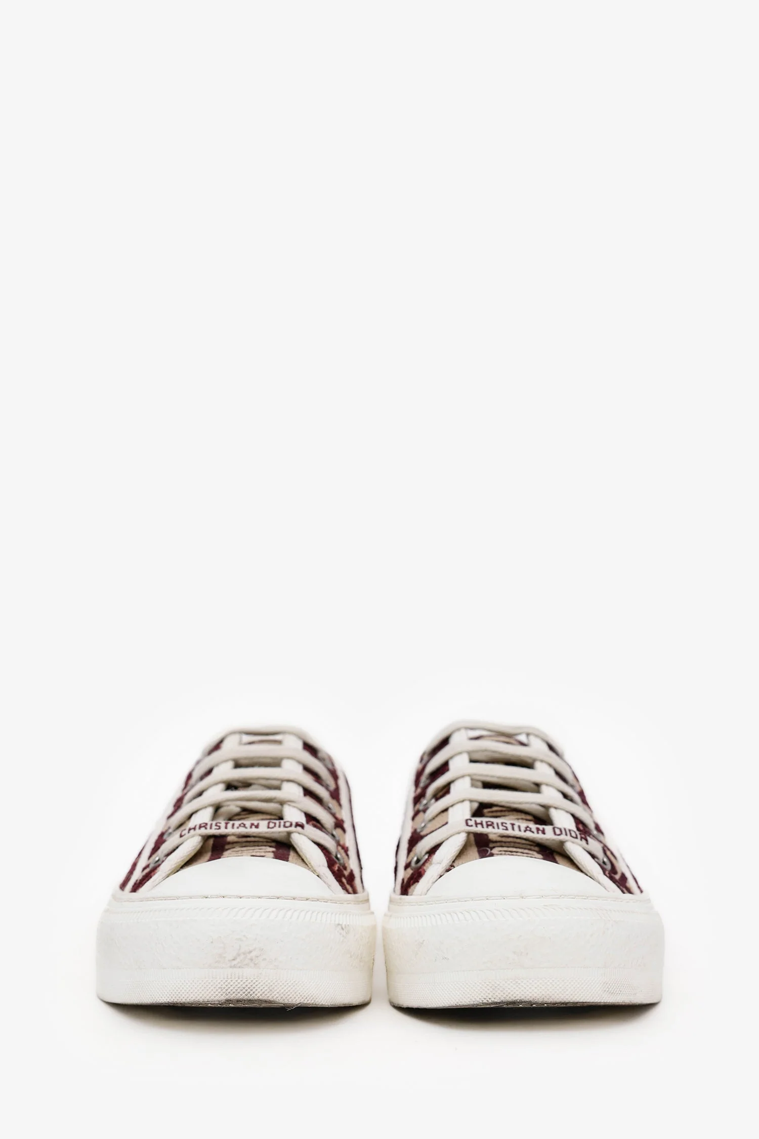 Christian Dior Burgundy Walk'n Dior Low-Top Sneaker Size 35.5 - Image 3