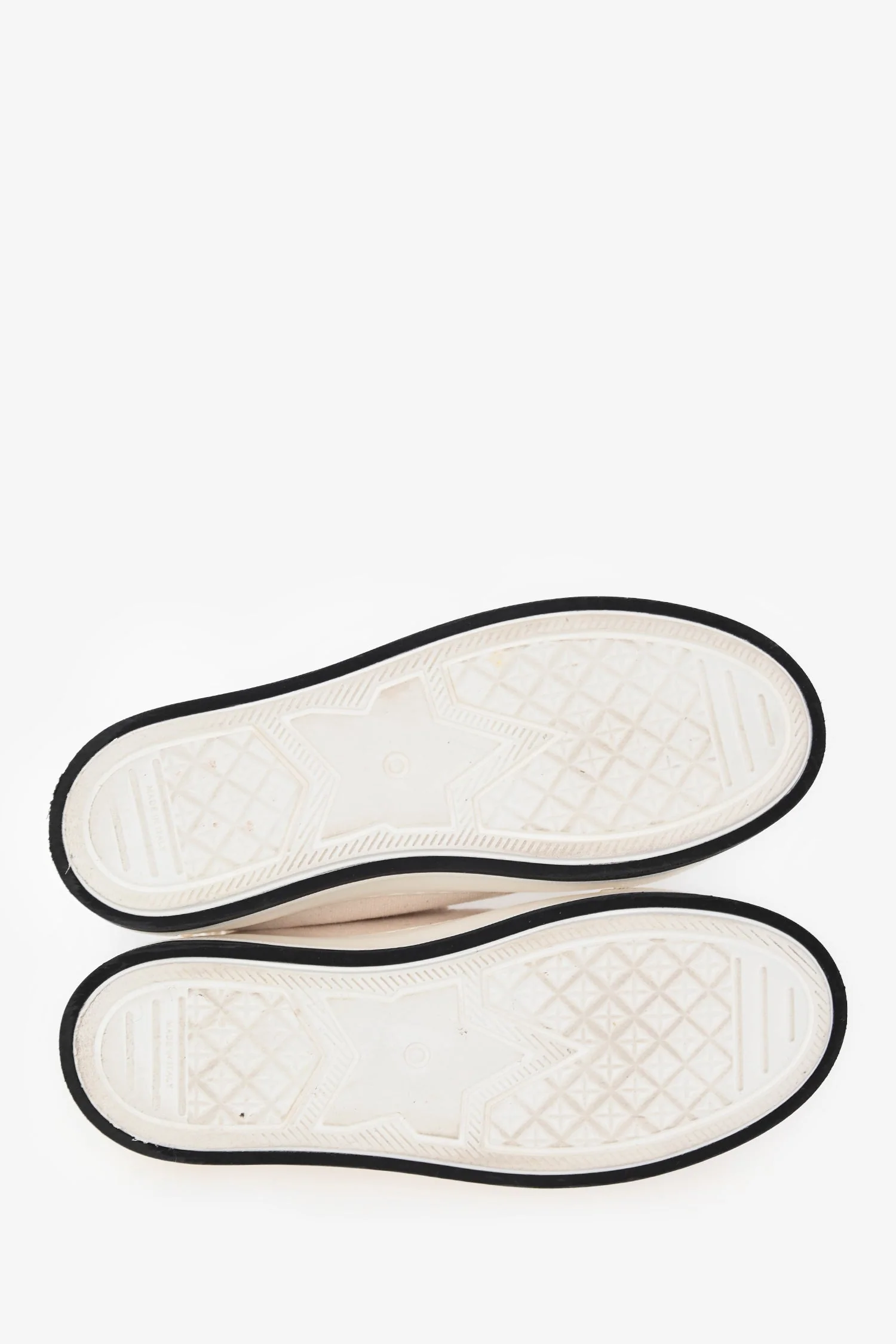 Christian Dior Cream Frayed Canvas Platform Sneakers Size 37 - Image 6