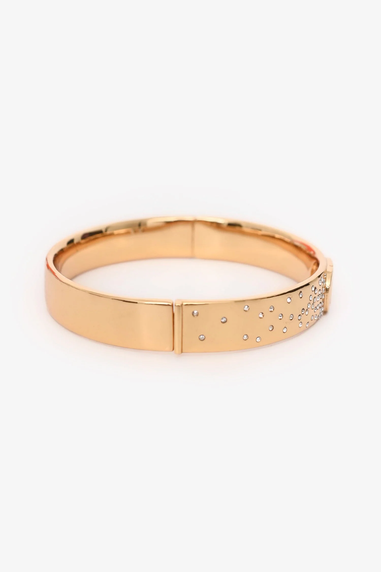 Christian Dior Gold Tone 'Trésor' Bangle Bracelet Size L - Image 2